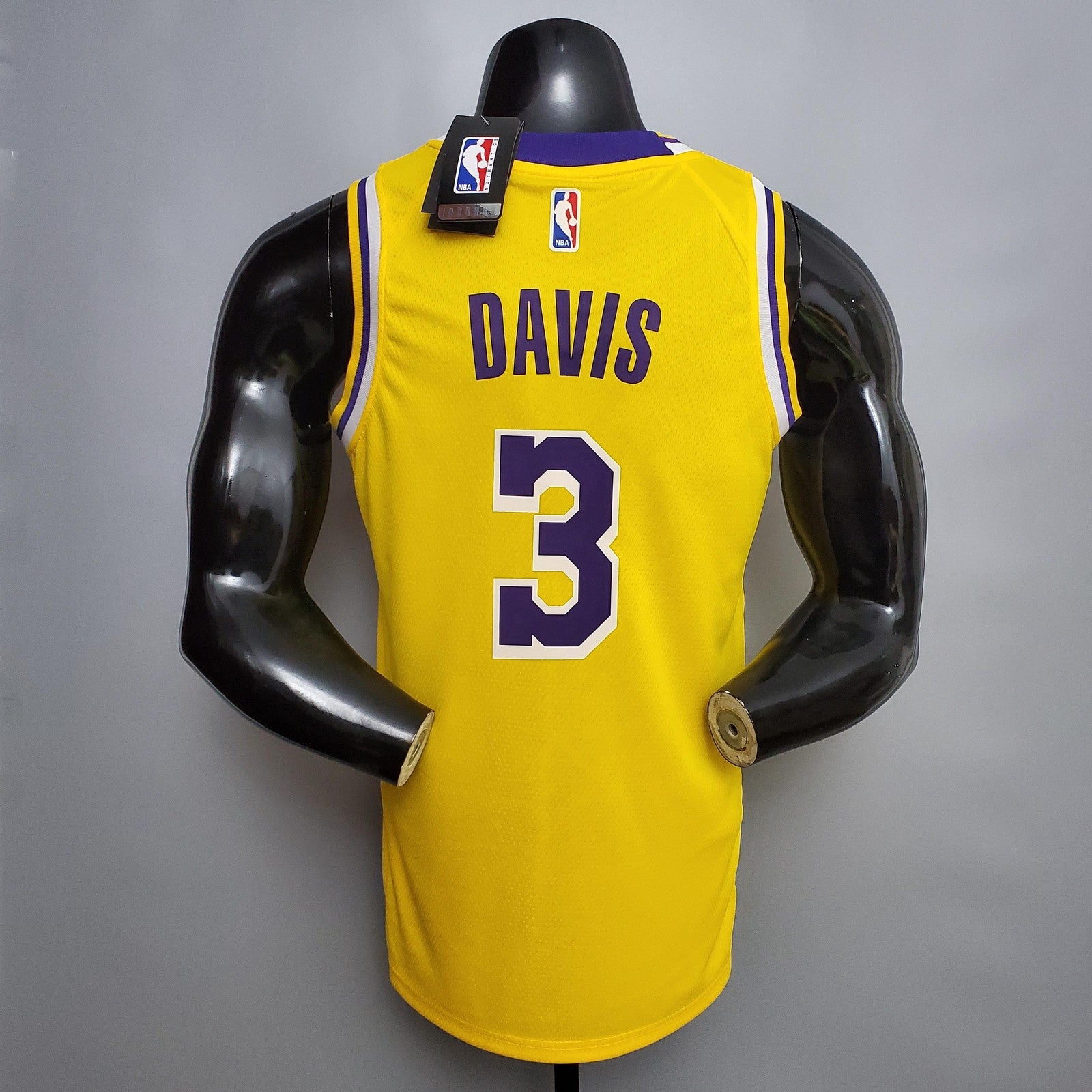Davis #3 Lakers Commemorative Edition Round Neck Yellow Nba Jersey Nike Connect Recogn