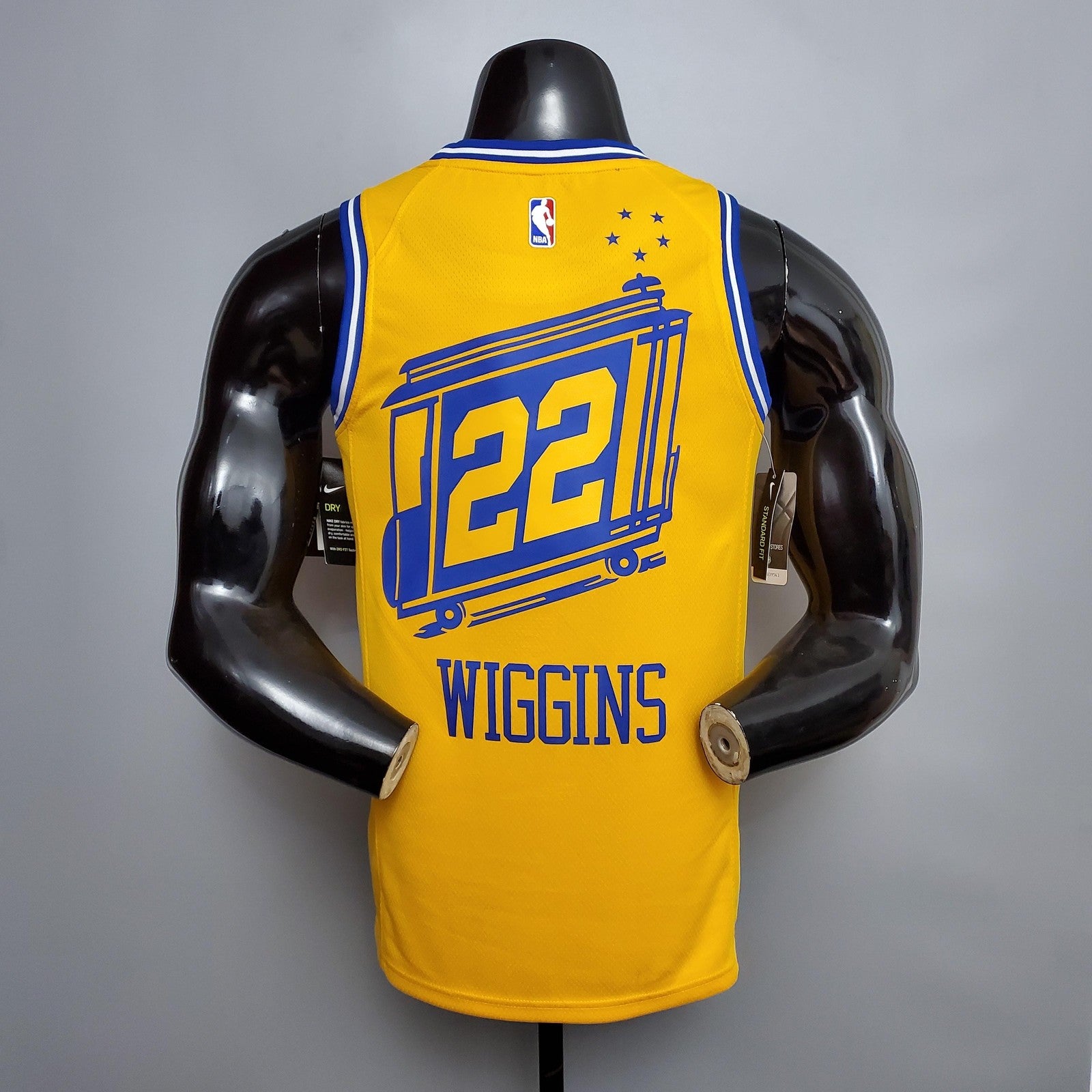 Tram Version Wiggins#22 Golden State Warriors Yellow Nba Jersey