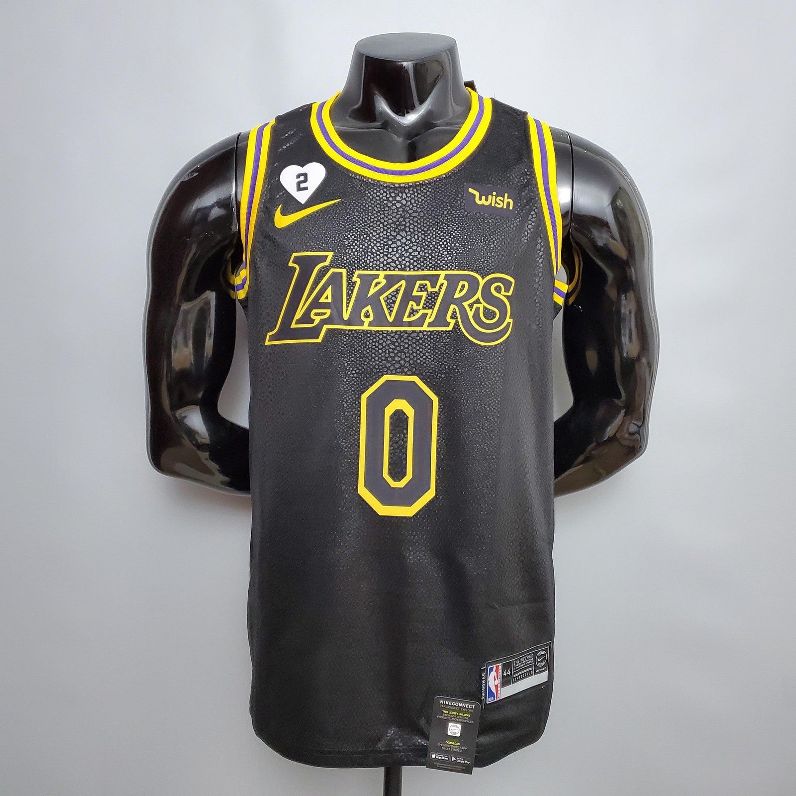 Kuzma #0 Los Angeles Lakers Black Nba Jersey Nike Connect Recognition