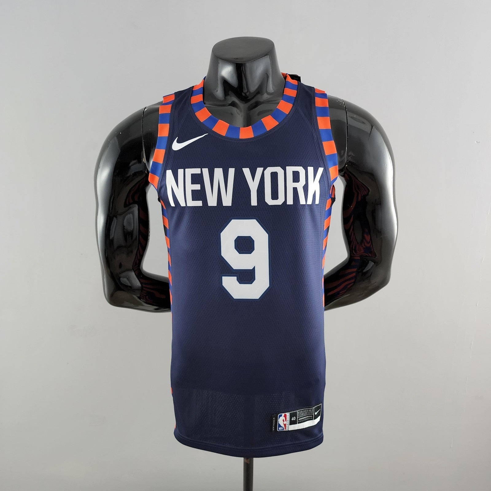 New York Knicks Barrett #9 Striped Nba Jersey