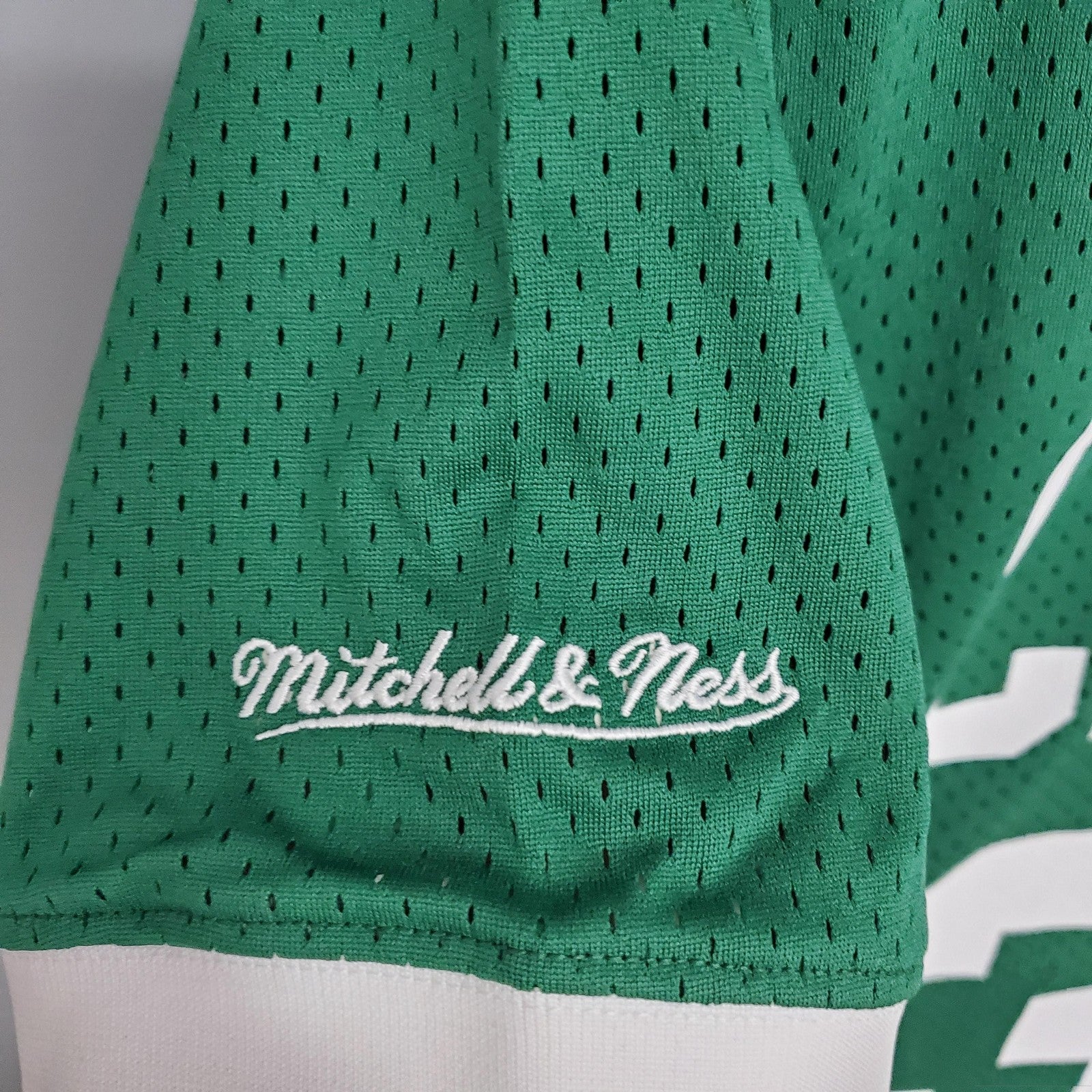 Mitchellness Celtics Green No 33 Bird Retro Mesh Short Sleeve