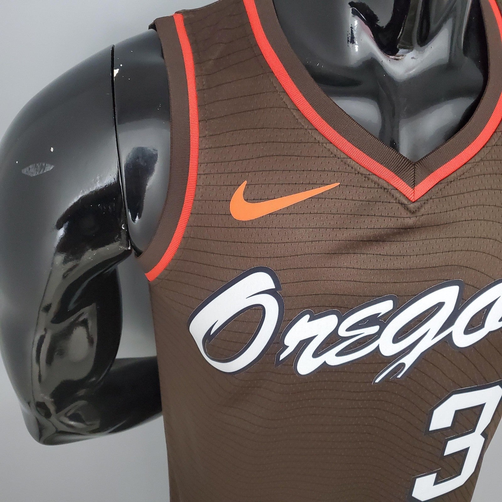 2021 Mccollum#3 Trail Blazers City Edition Brown Nba Jersey