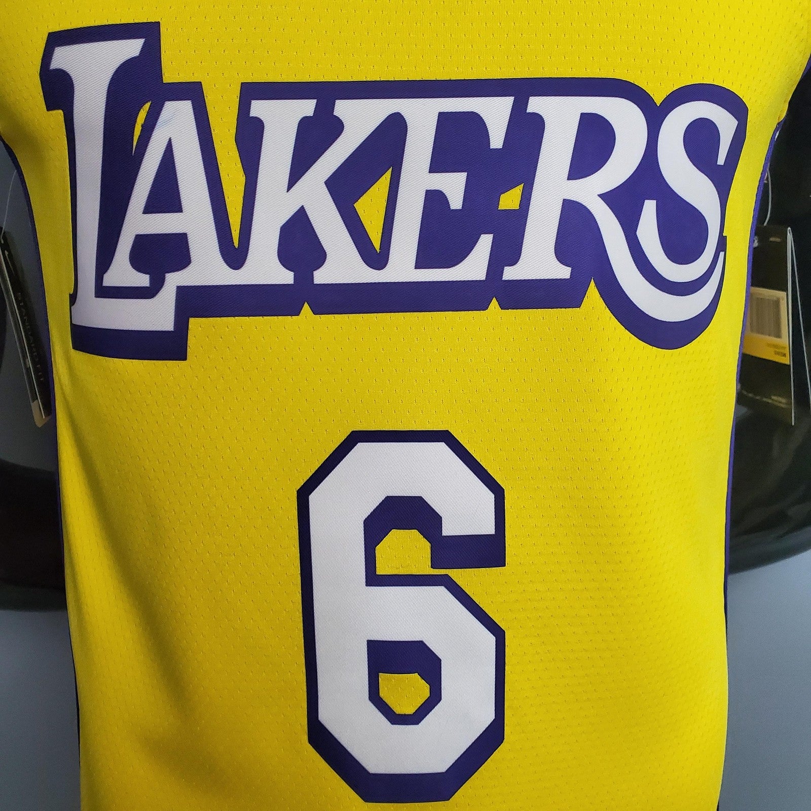 James #6 Los Angeles Lake V Neck City Edition Yellow Nba Jersey Nike Connect Recognition