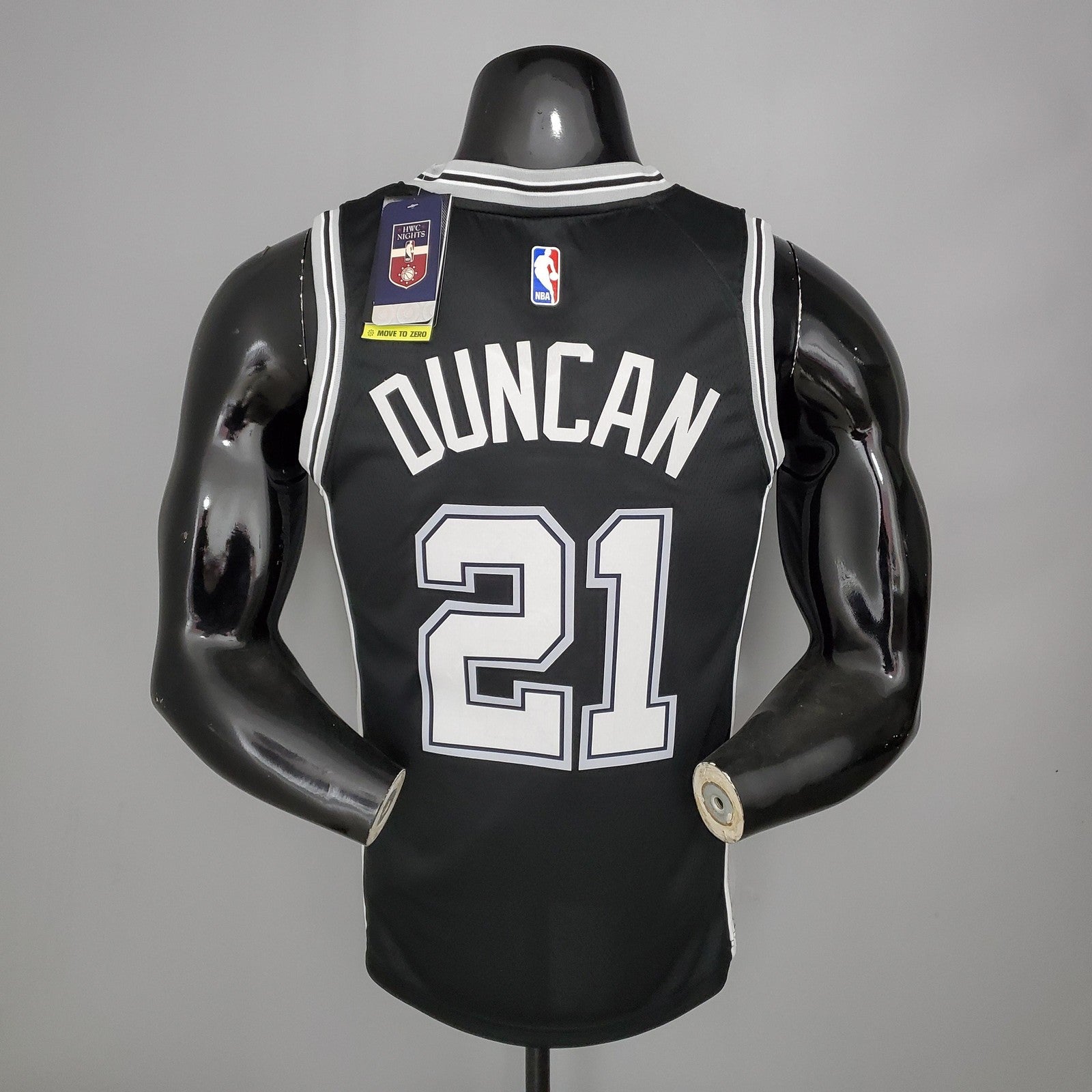 Duncan#21 Spurs Black Nba Jersey