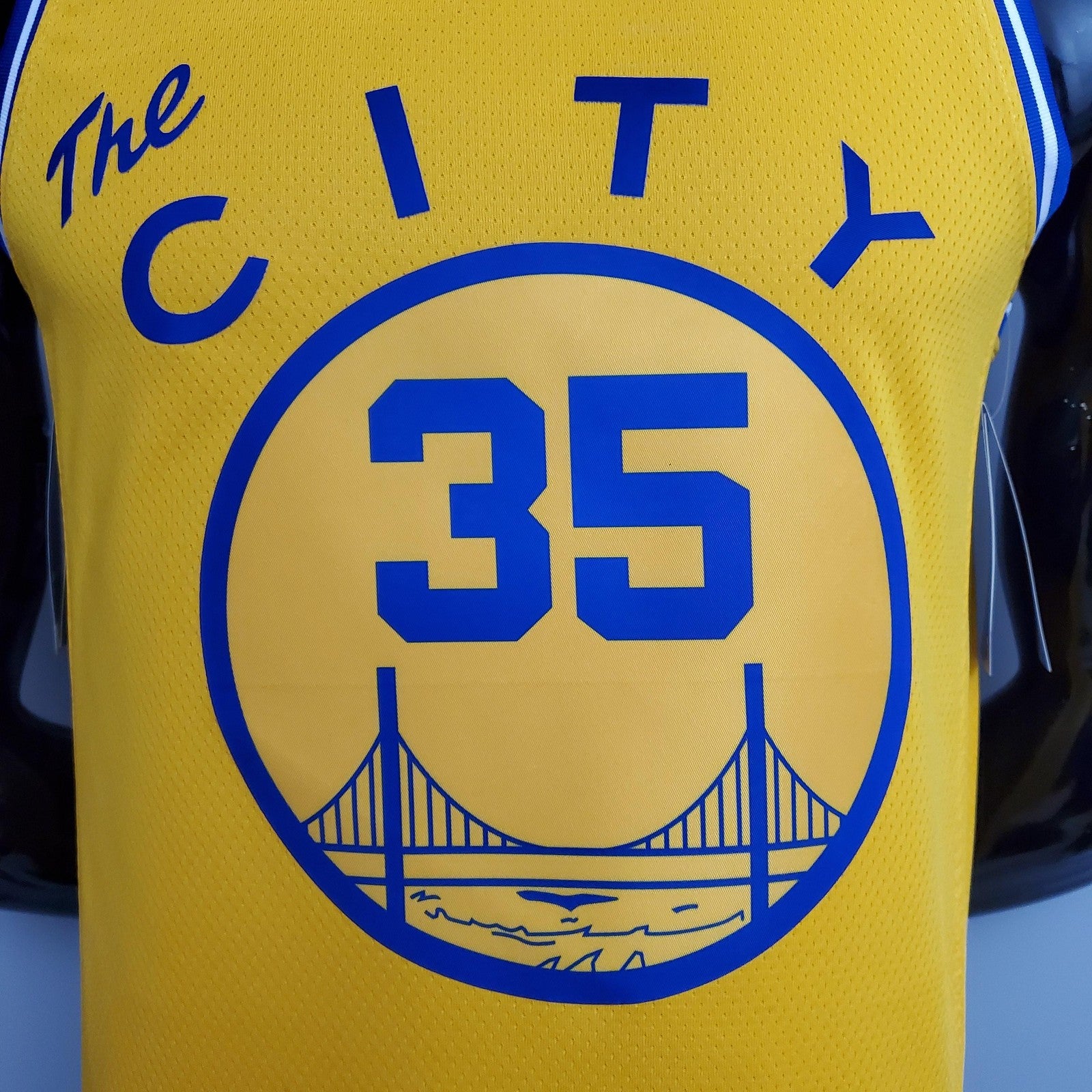 Tram Version Durant#35 Golden State Warriors Yellow Nba Jersey