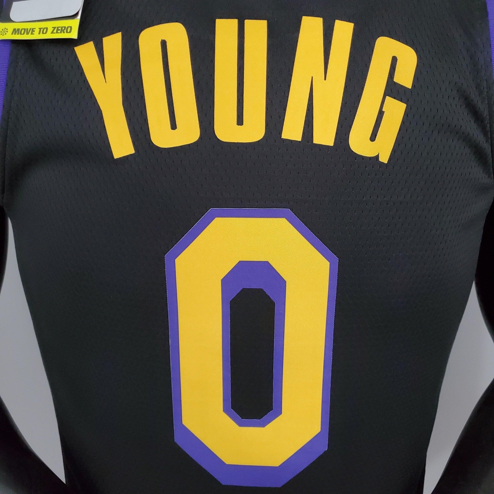 2021 Young#0 Los Angeles Lakers Black Latin Black Nba Jersey