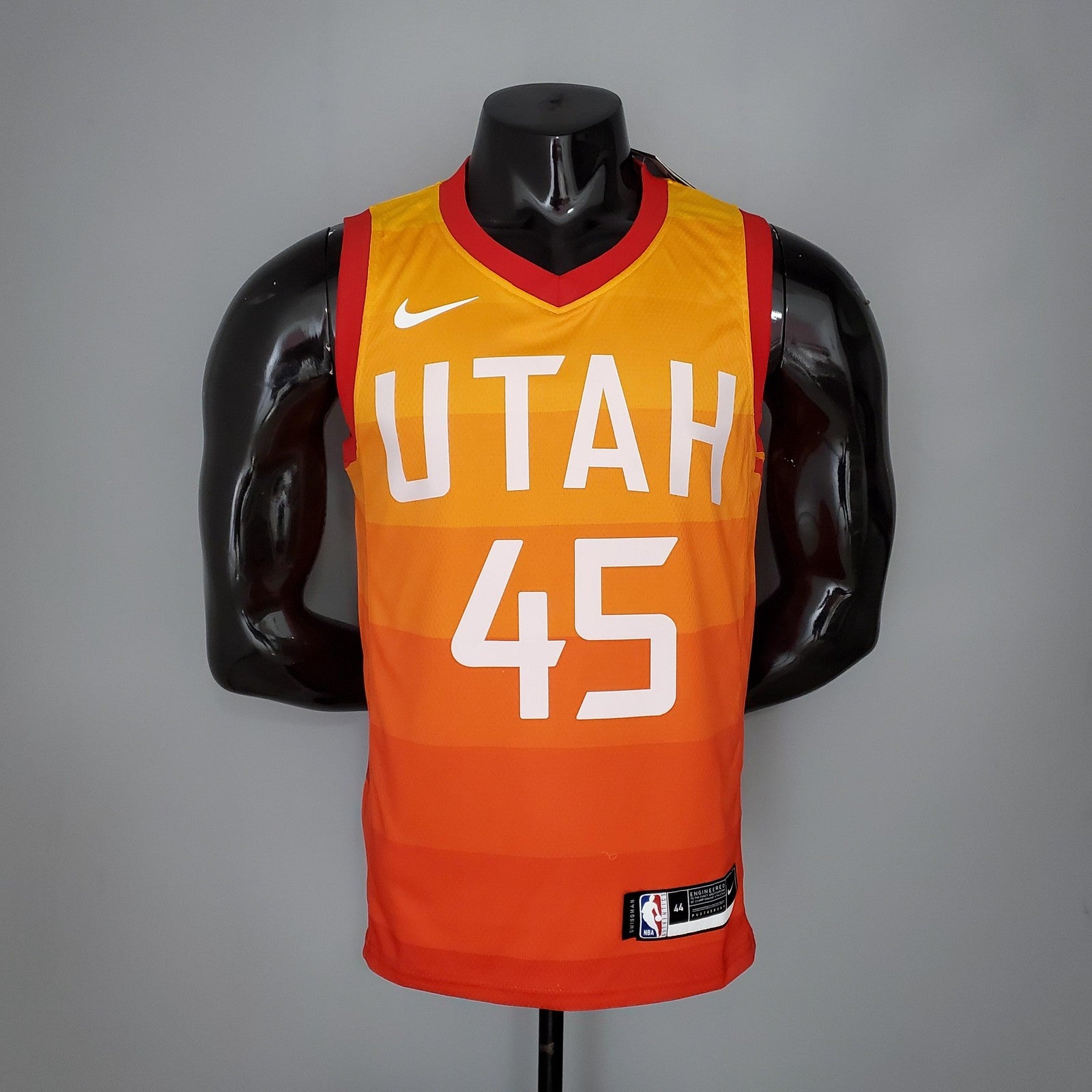 2019 Mitchell#45 Season Jazz Rainbow Gradient Orange Nba Jersey