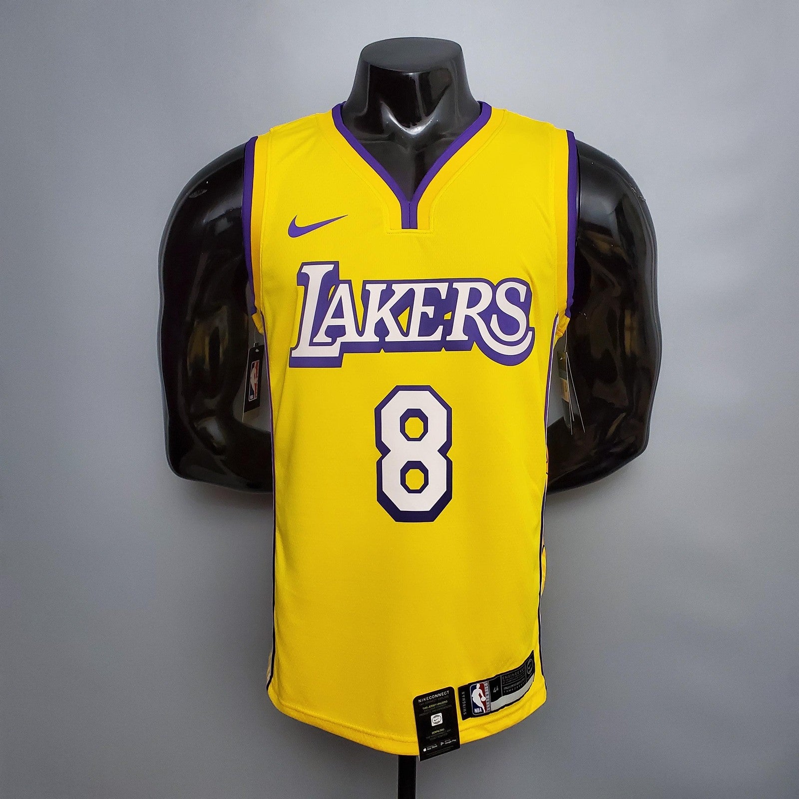 Bryant #8 Los Angeles Lak V Neck City Edition Yellow Nba Jersey Nike Connect Recognition