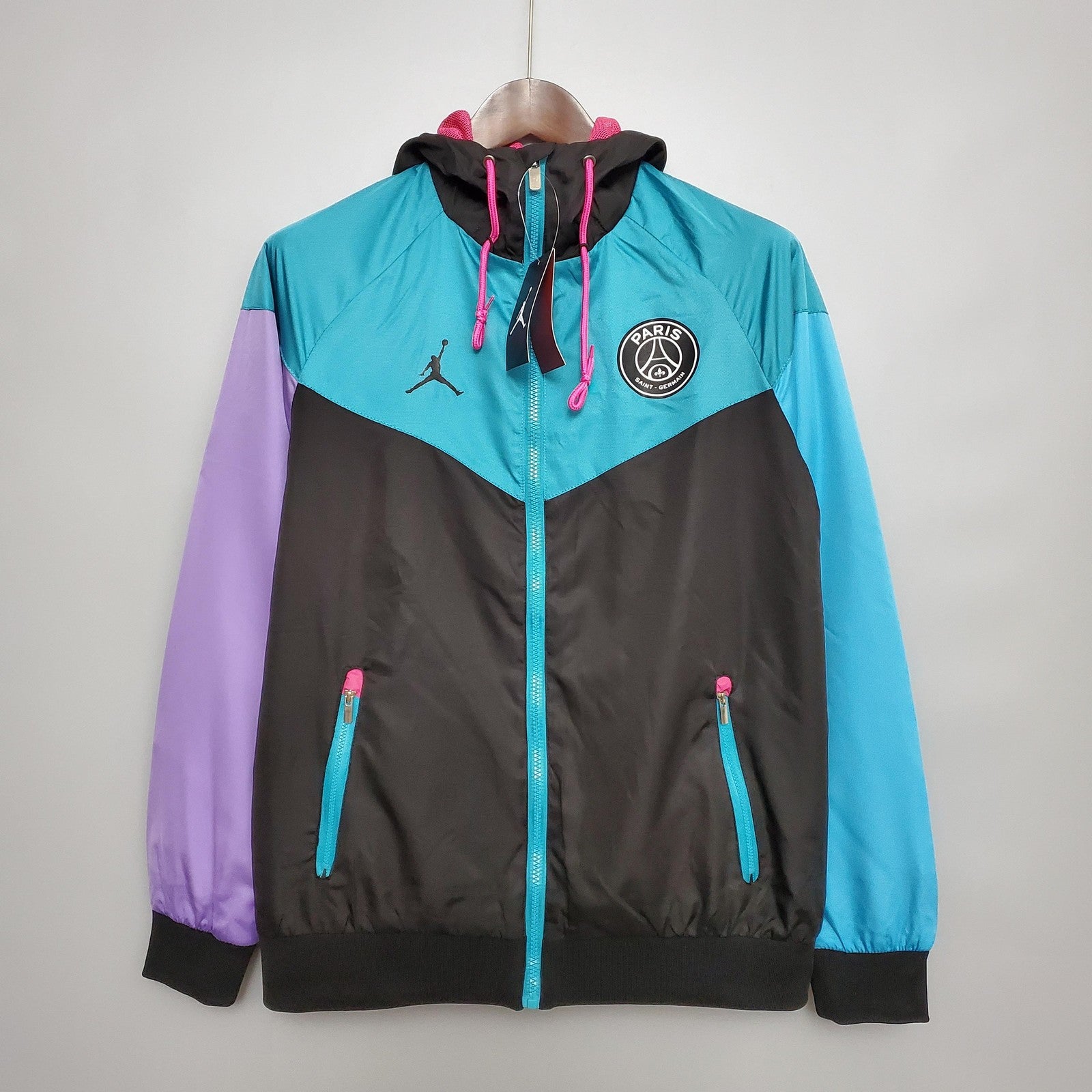 20 21 Windbreaker Psg Black Blue Purple
