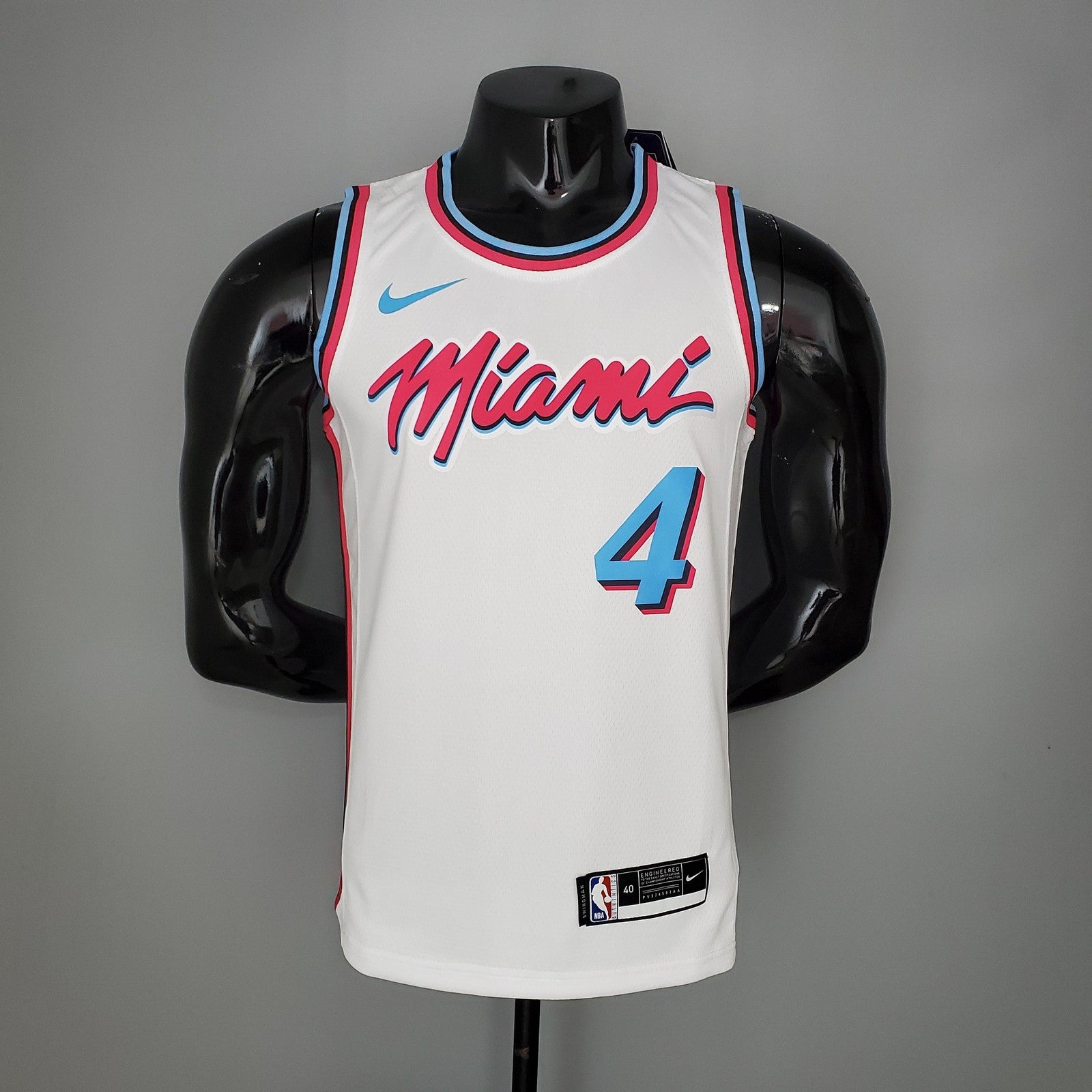 Oladipo#4 Miami Heat V Neck White Nba Jersey