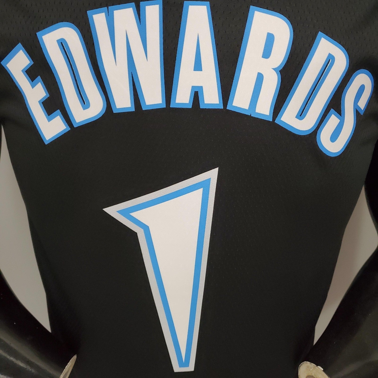 Edwards#1 2018 Retro Timberwolves Black Nba Jersey