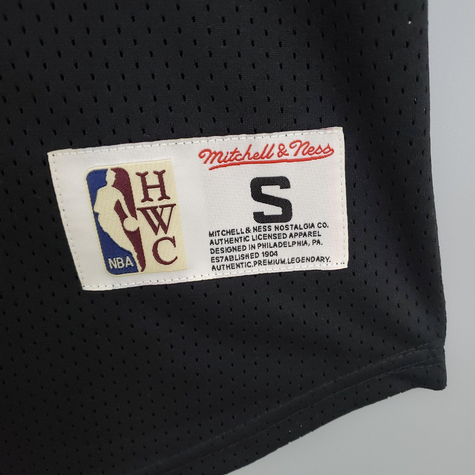 Mitchellness 76ers Black No 3 Iverson Retro Mesh Short Sleeve