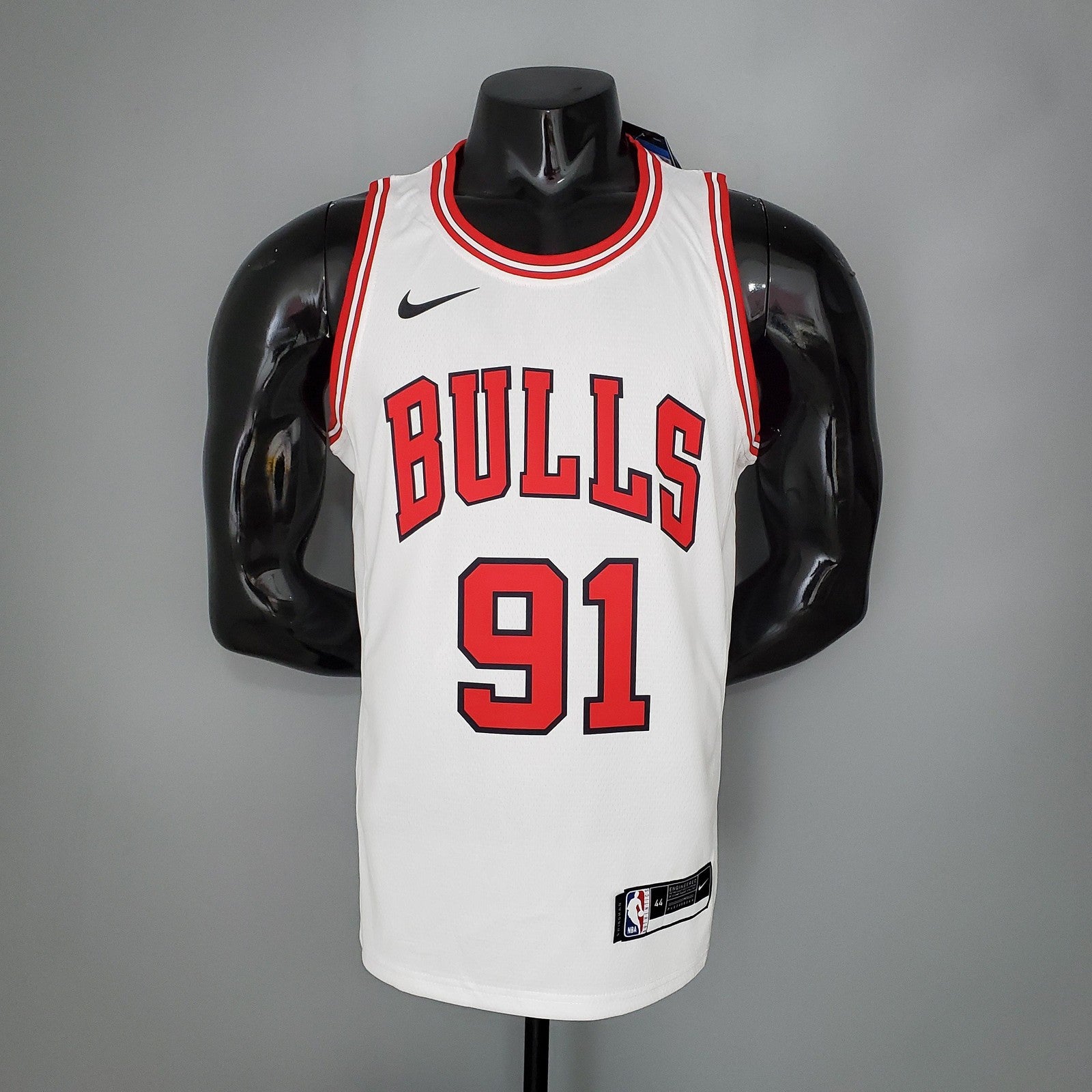 Rooman#91 Chicago Bulls White Nba Jersey