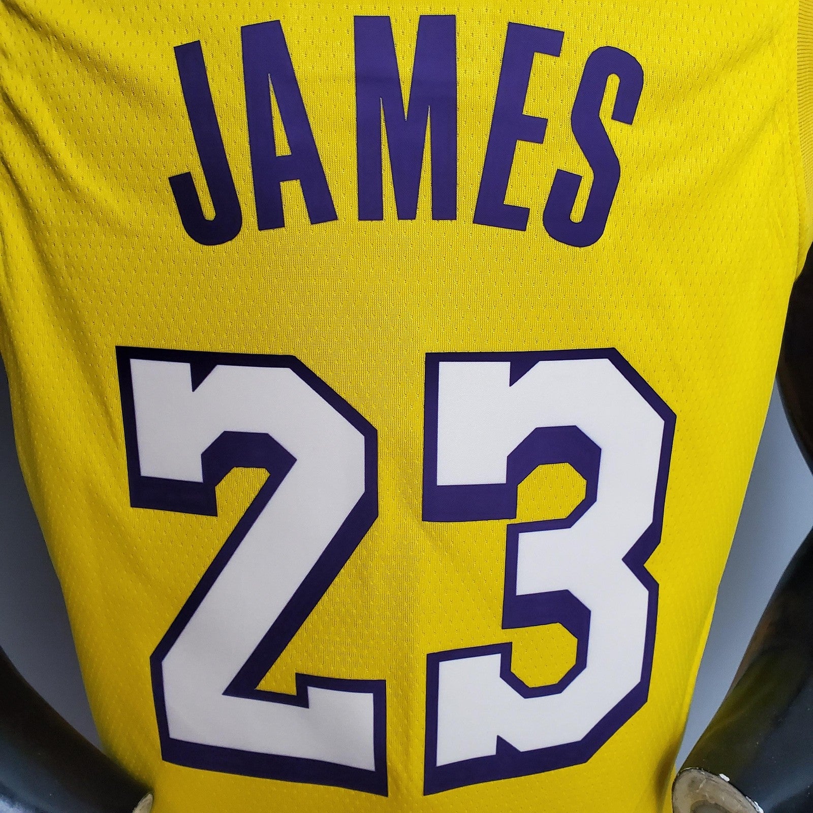 James #23 Lakers V Neck City Edition Yellow Nba Jersey Nike Connect Recognition