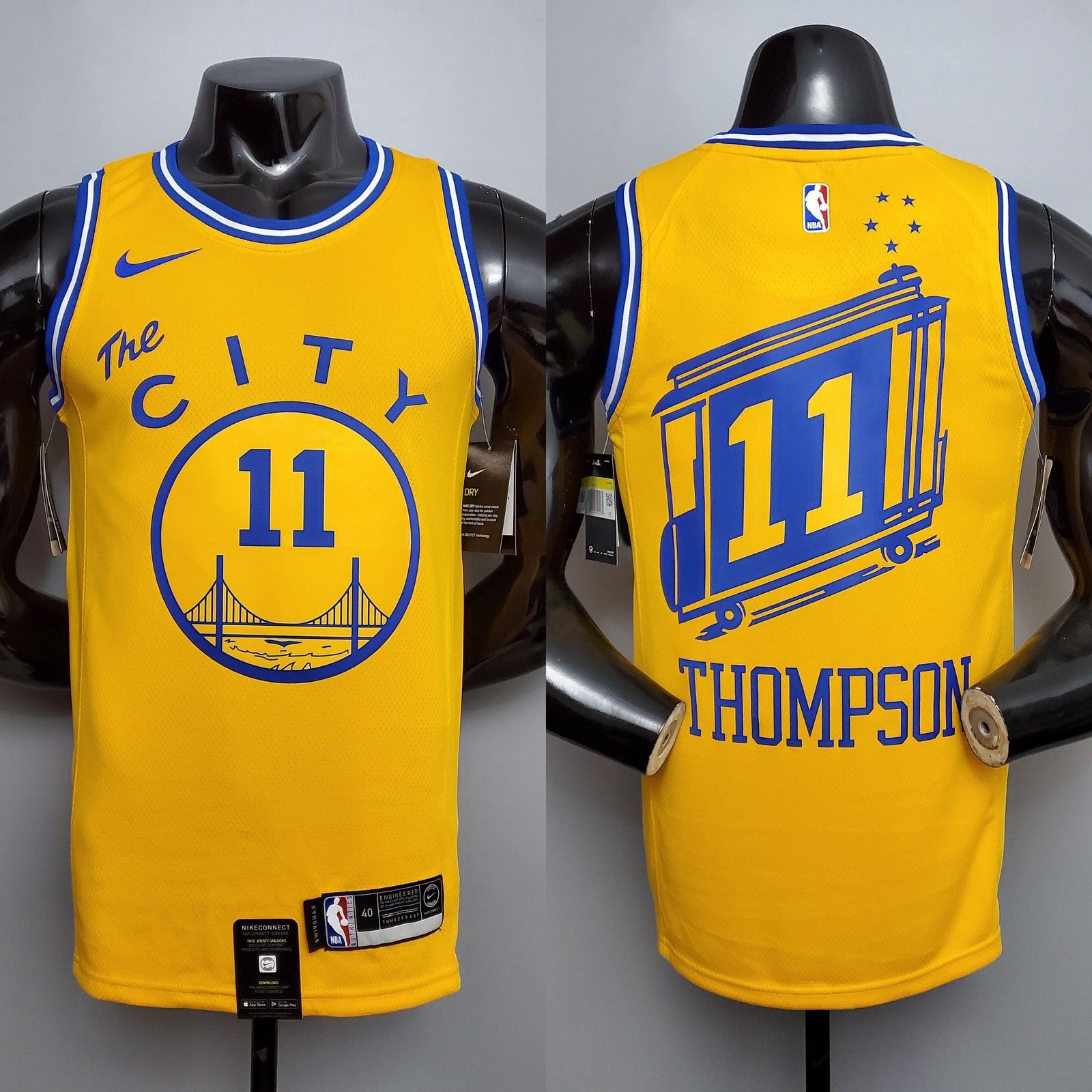Tram Version Thompson#11 Golden State Warriors Yellow Nba Jersey