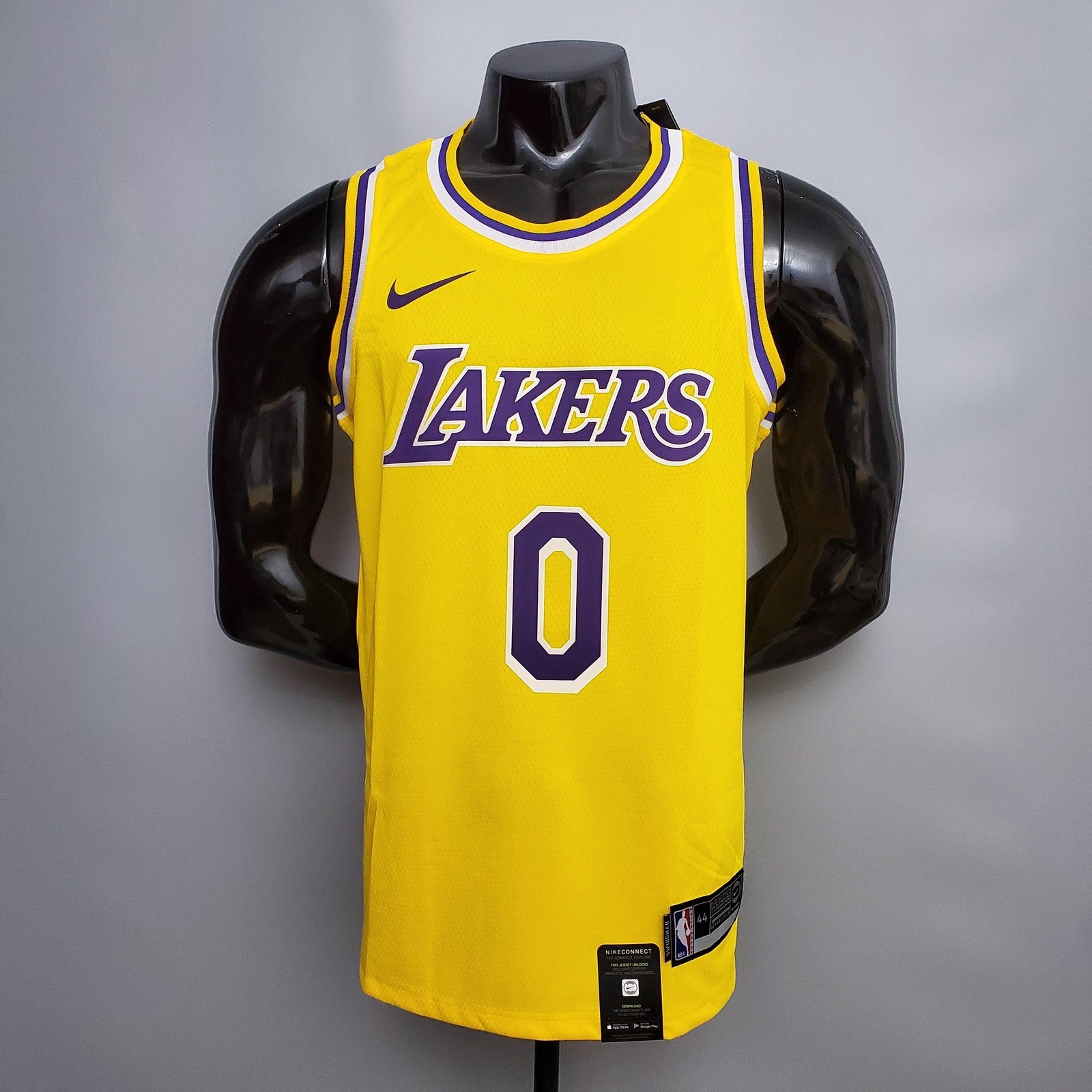 Kuzma #0 Lakers Round Neck Yellow Nba Jersey Nike Connect Recognition
