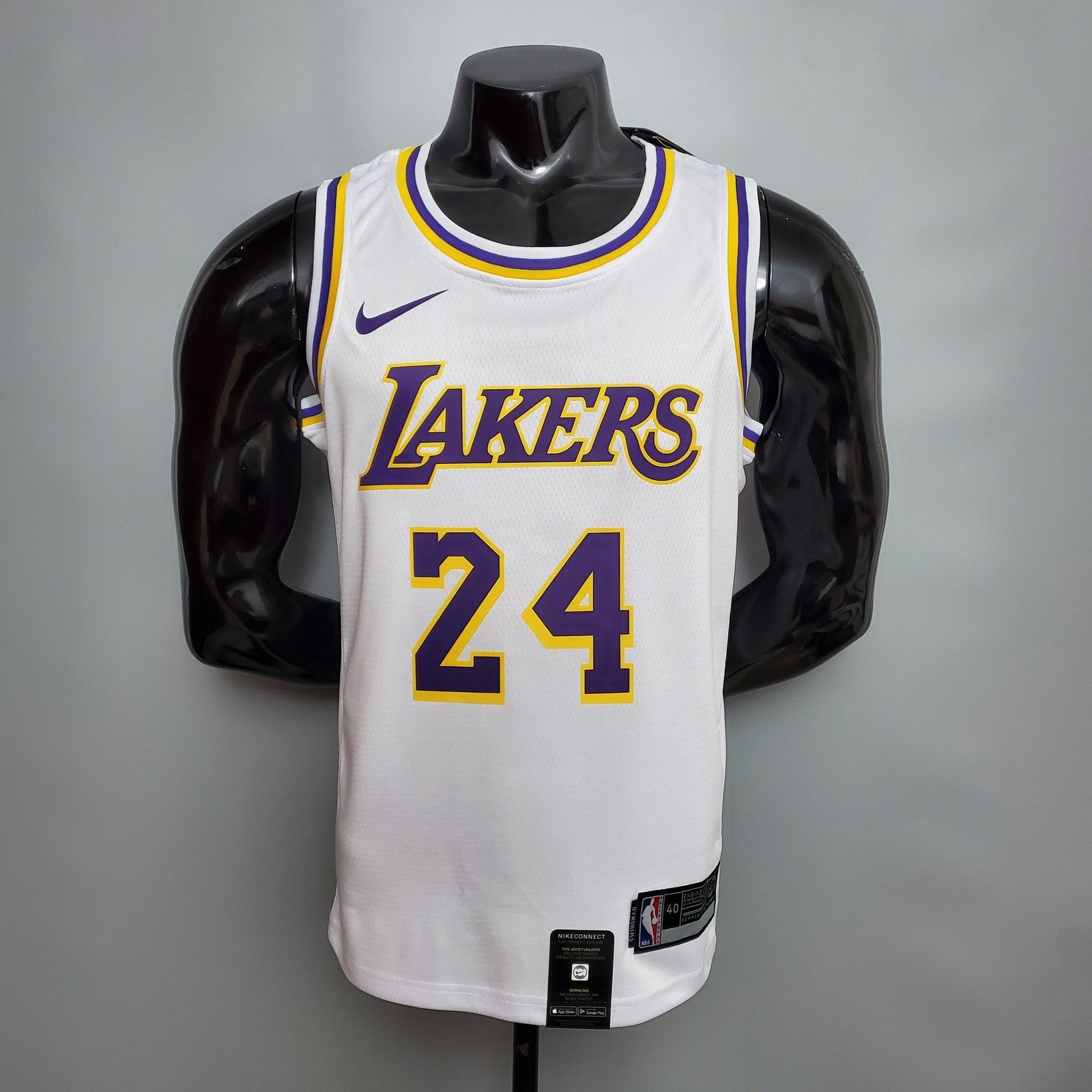 New Bryant #24 Los Angeles Lakers White Nba Jersey Nike Connect Recognition