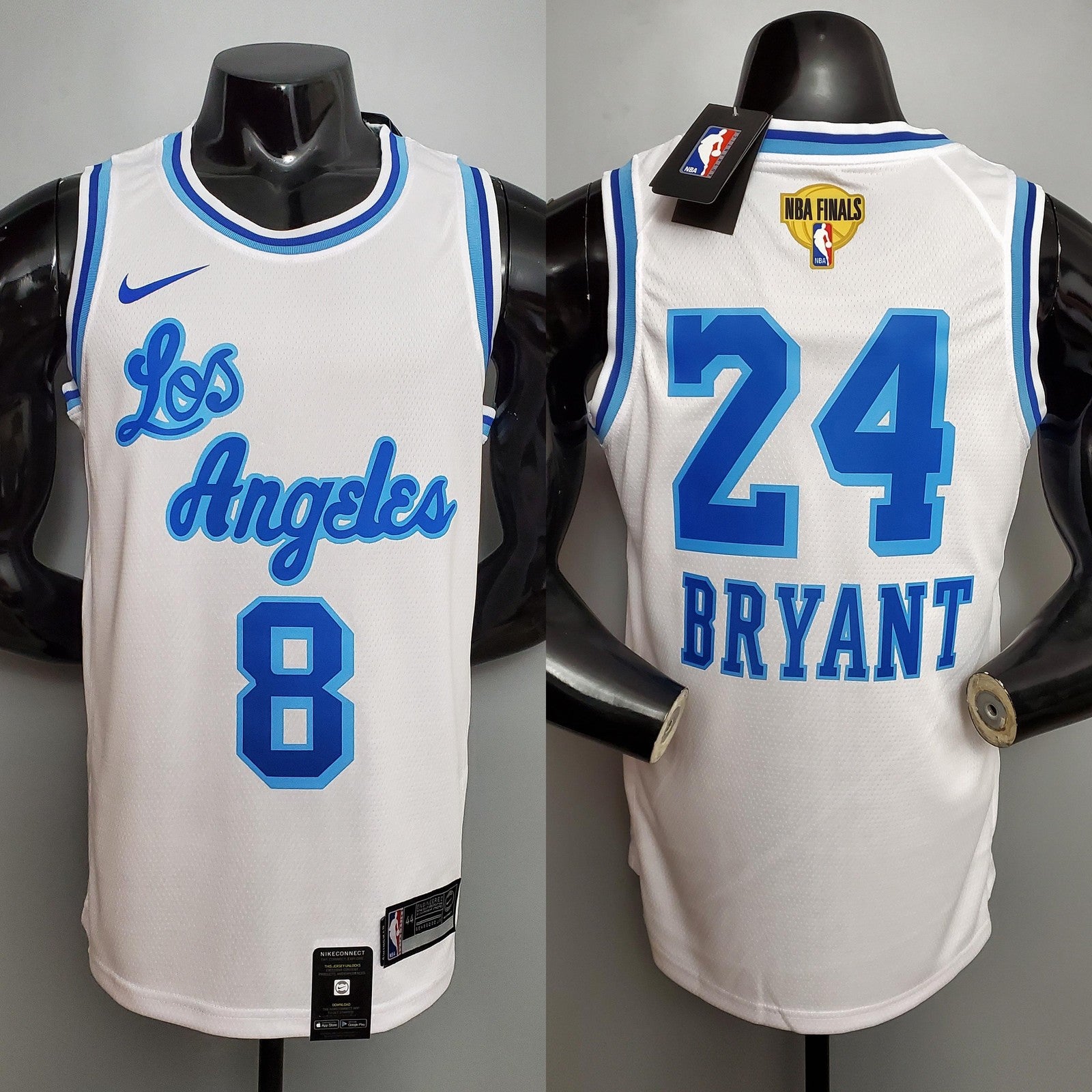 Before Bryant #8 After Bryant #24 Los Angeles White Nba Jersey Nike Connect Recognition