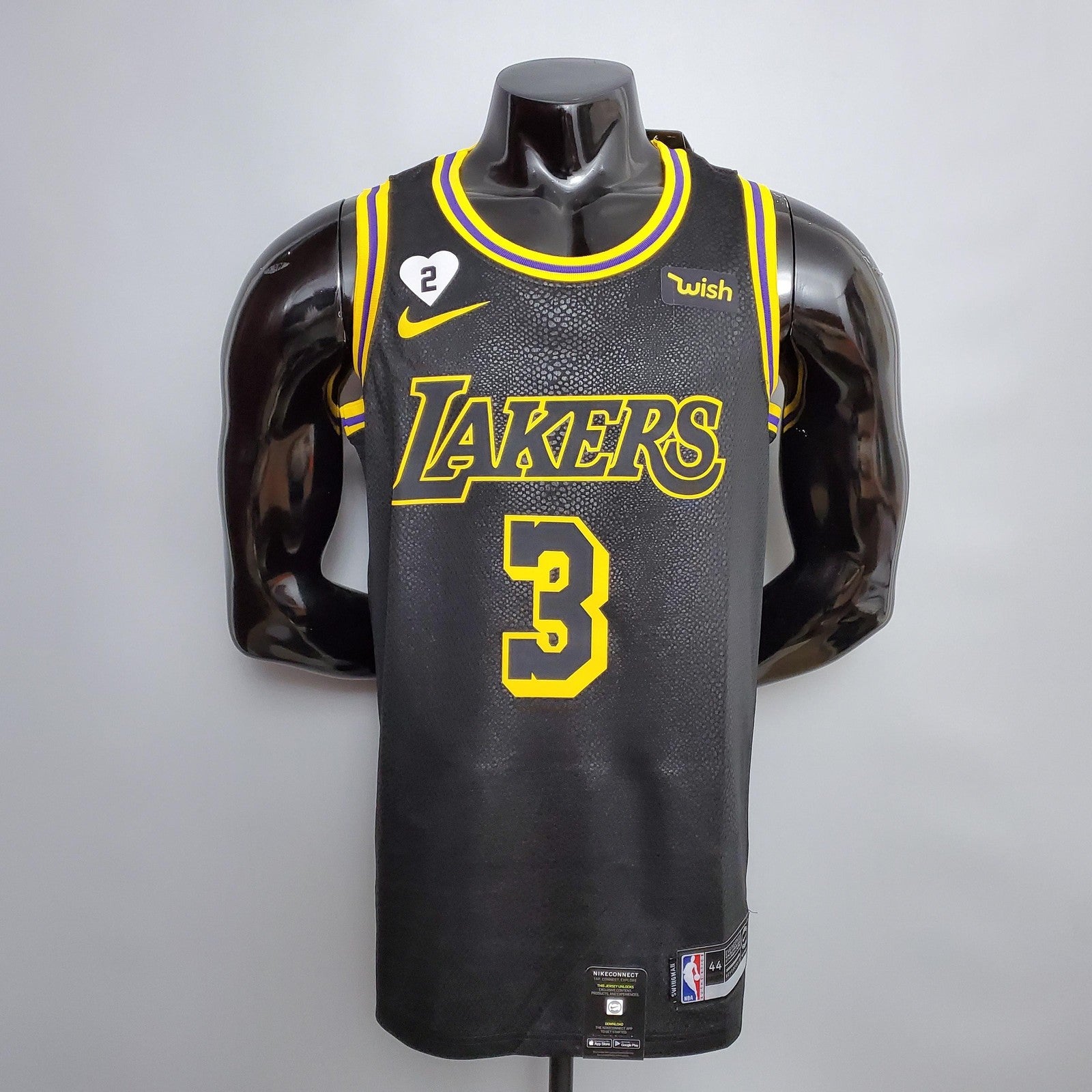 Davis #3 Los Angeles Los Angeles Lakers Black Nba Jersey Nike Connect Recognition
