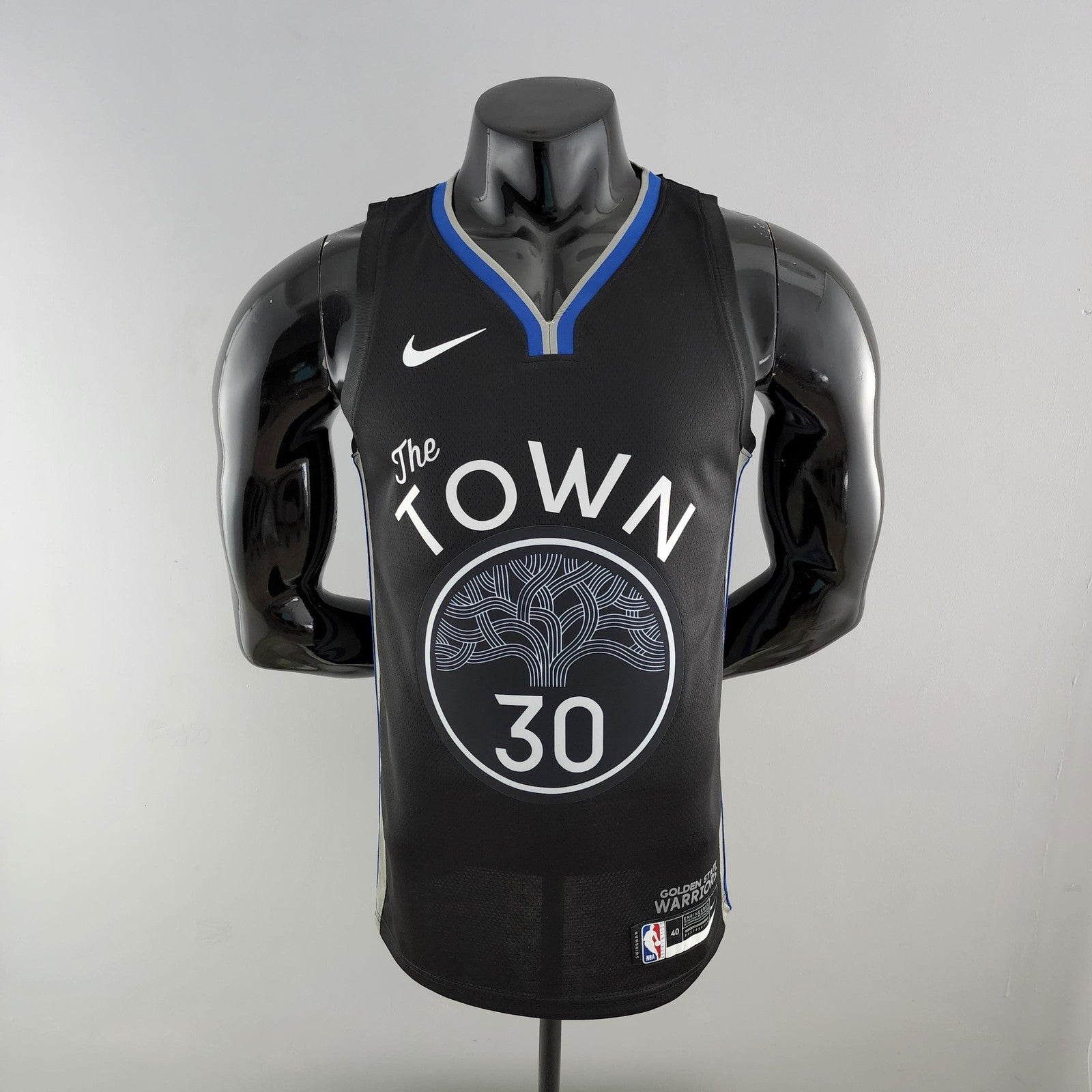 2020 Curry#30 Warriors City Edition Black and Grey Nba Jersey