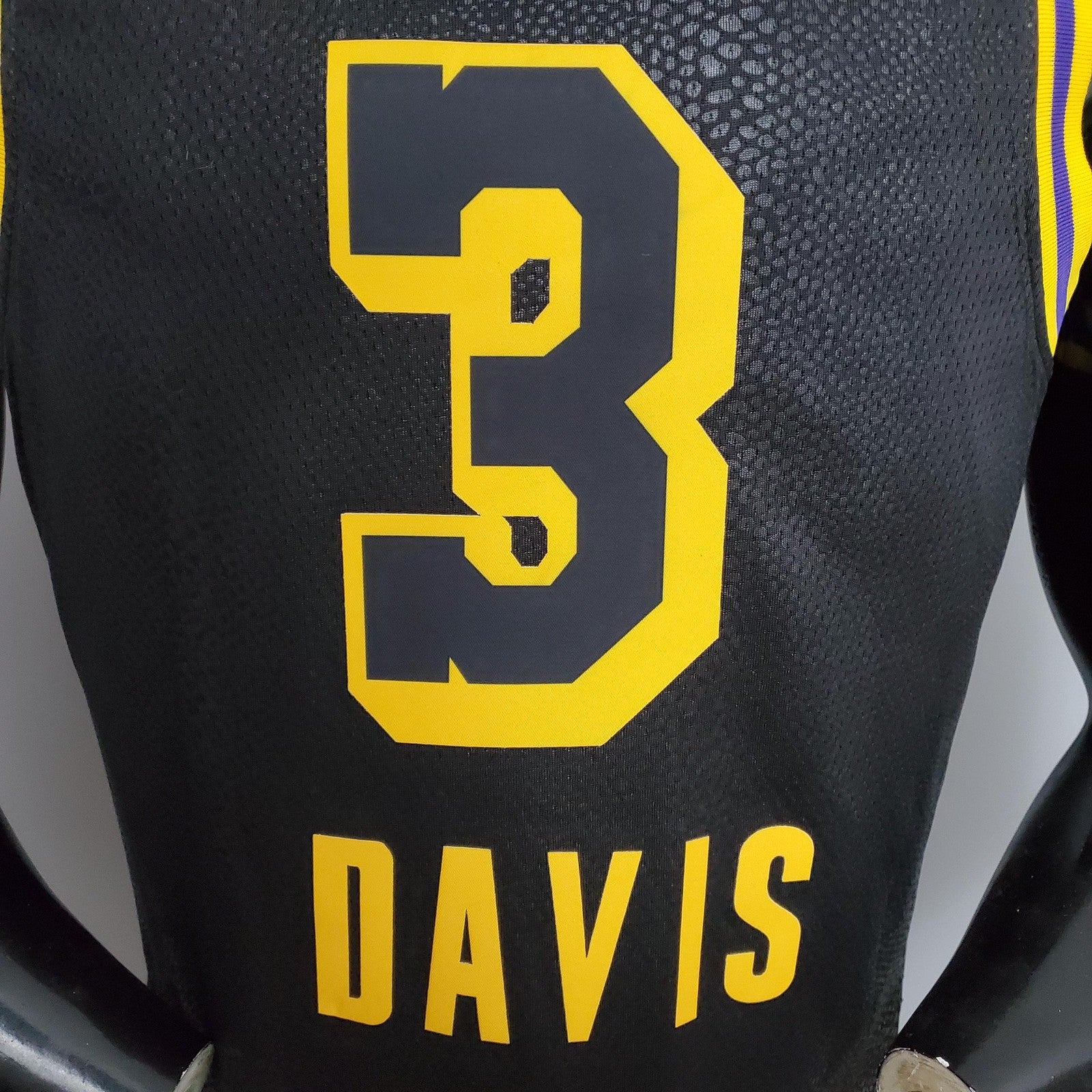 New Davis #3 Los Angeles Lakers Black Nba Jersey Nike Connect Recognition