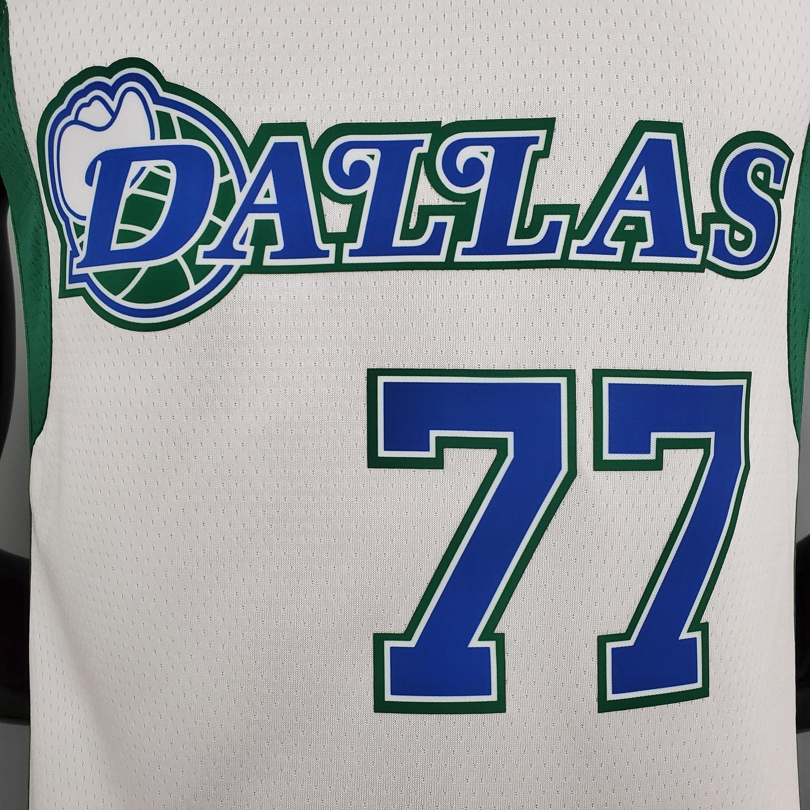 2022 Dallas Mavericks Doncic#77 Lone Ranger City Edition White and Green Nba Jersey