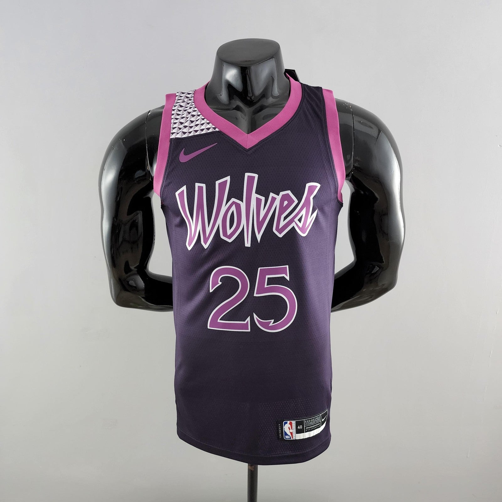 Minnesota Timberwolves Rose#25 Black and Purple Nba Jersey