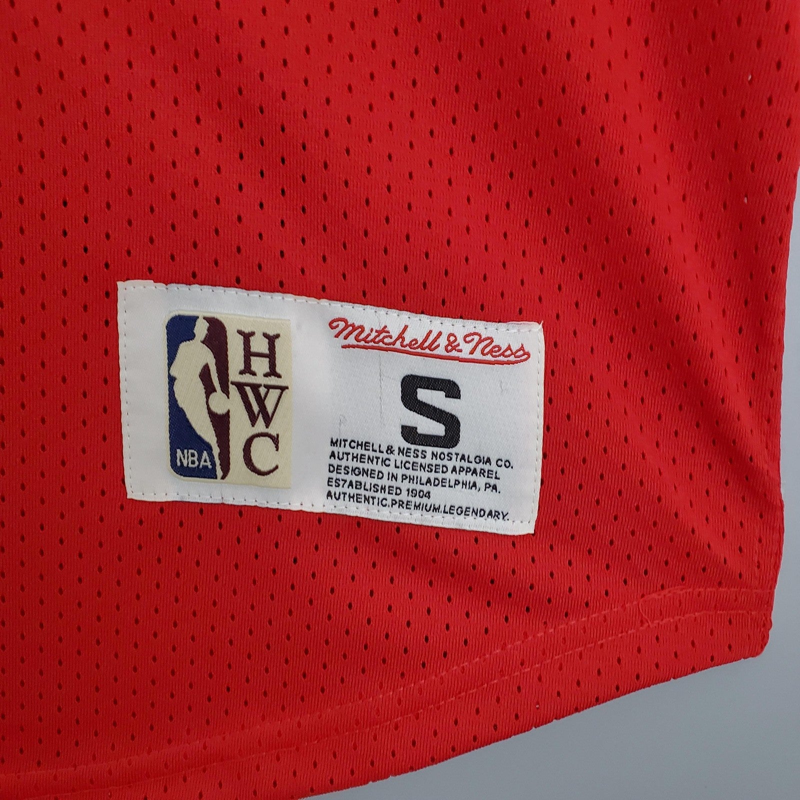 Mitchellness Bulls Red No 23 Jordan Retro Mesh Short Sleeve