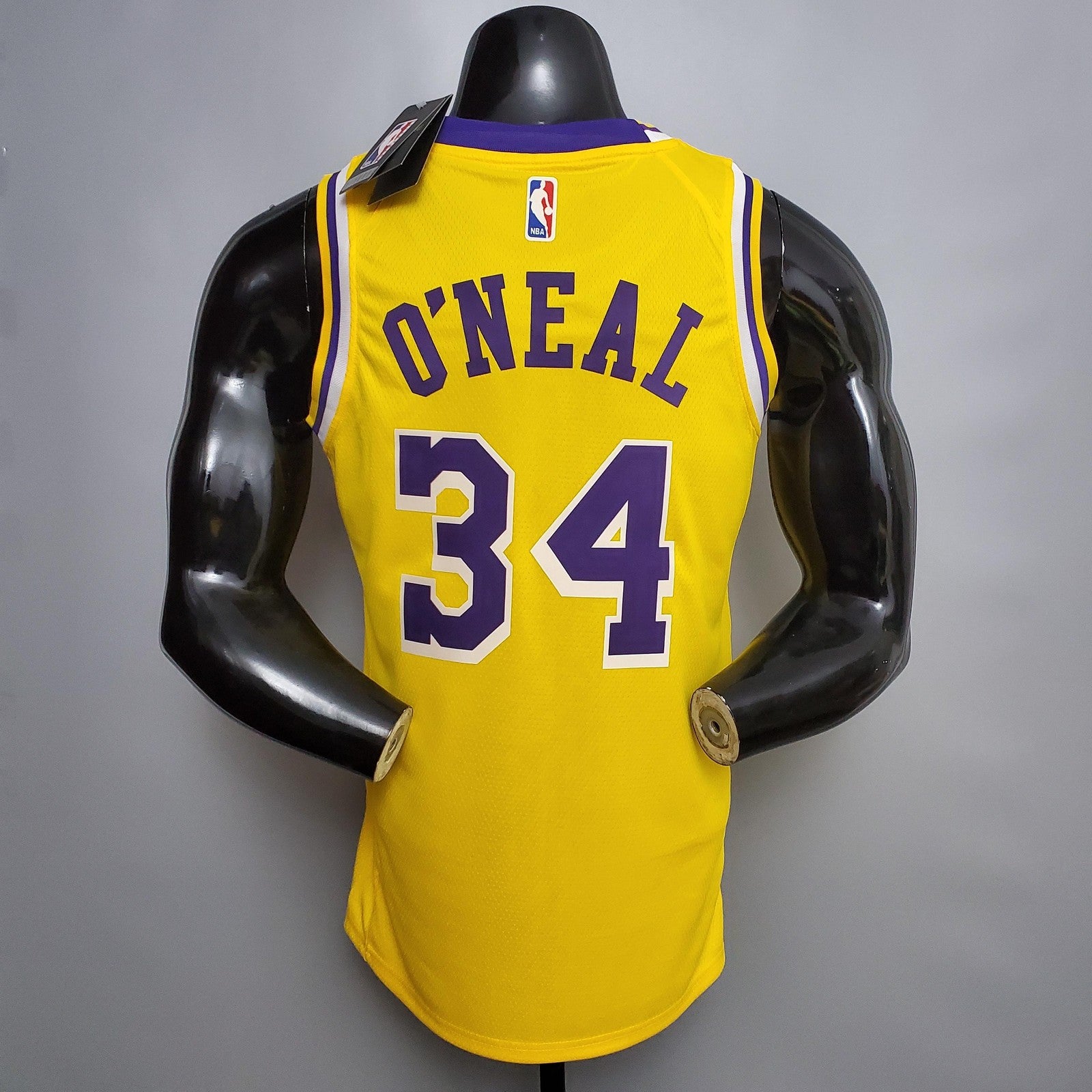 Oneal #34 Lakers Commemorative Edition Round Neck Yellow Nba Jersey Nike Connect Recogn