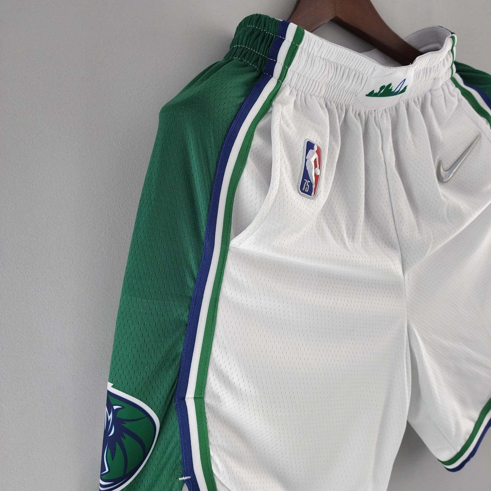 2022 Dallas Mavericks Urban Edition Nba Shorts White Green Trim