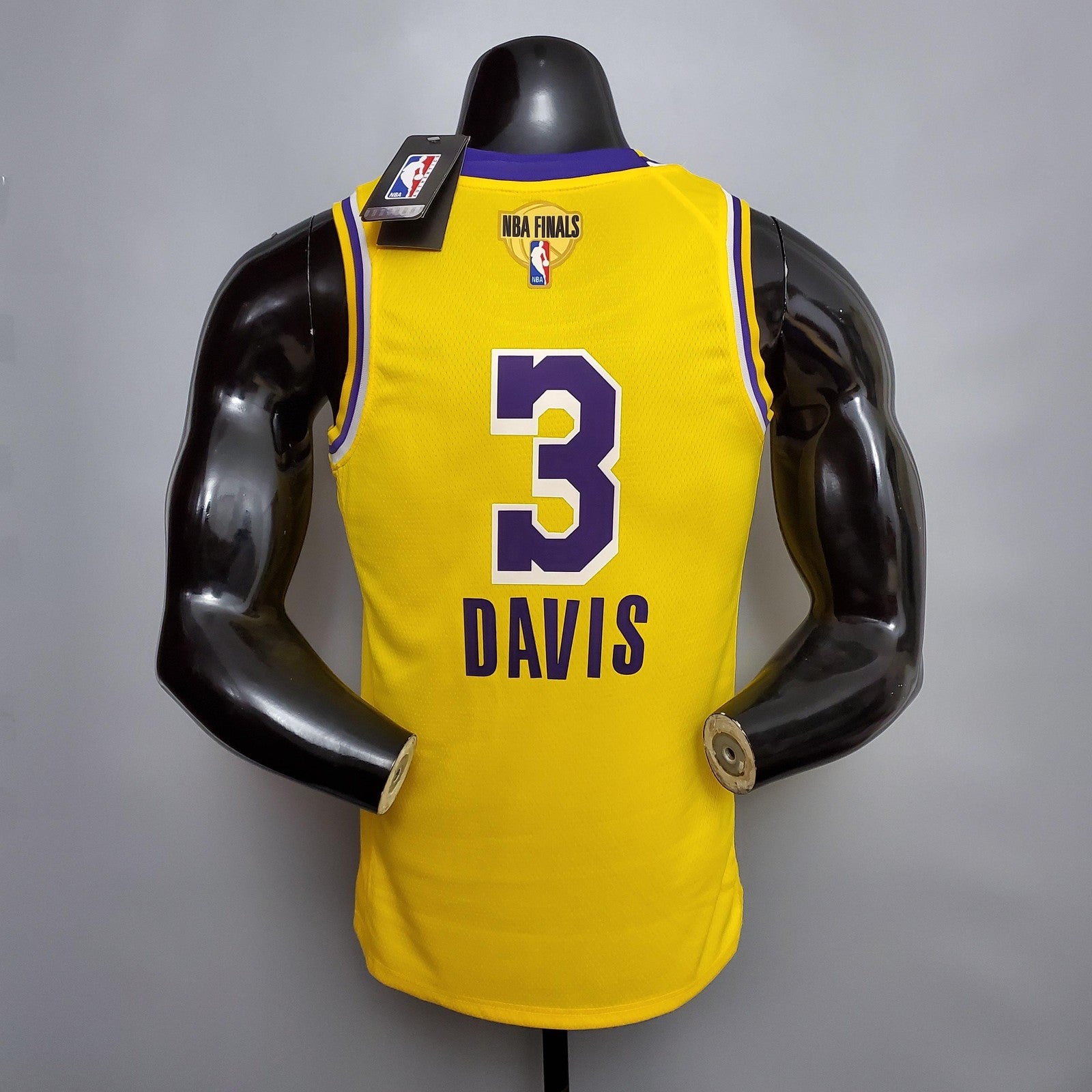 New Davis #3 Lakers Commemorative Edition Round Neck Yellow Nba Jersey