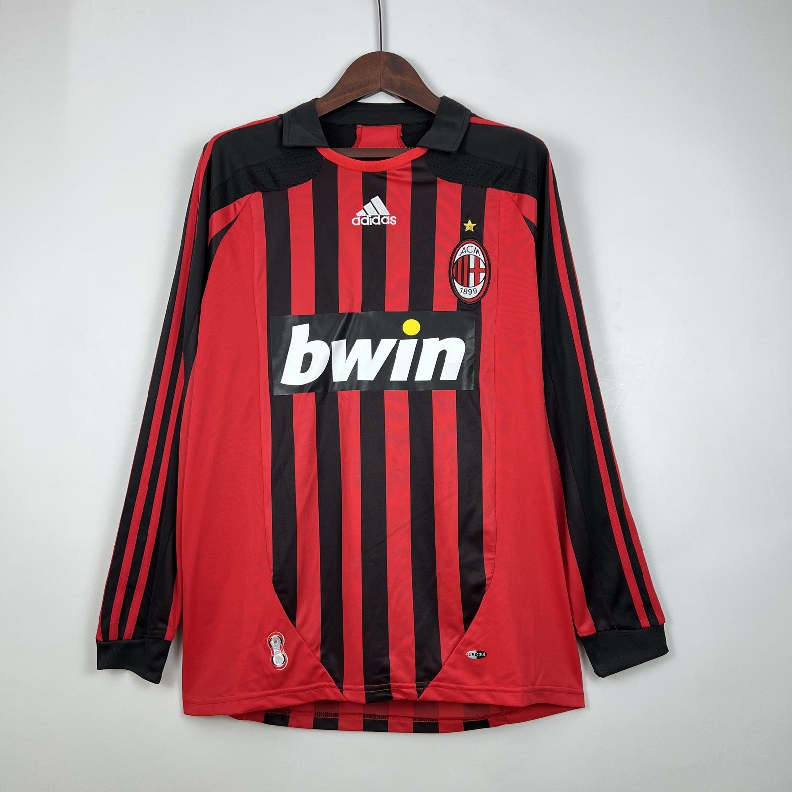 Retro Long Sleeve Ac Milan 07 08 Home