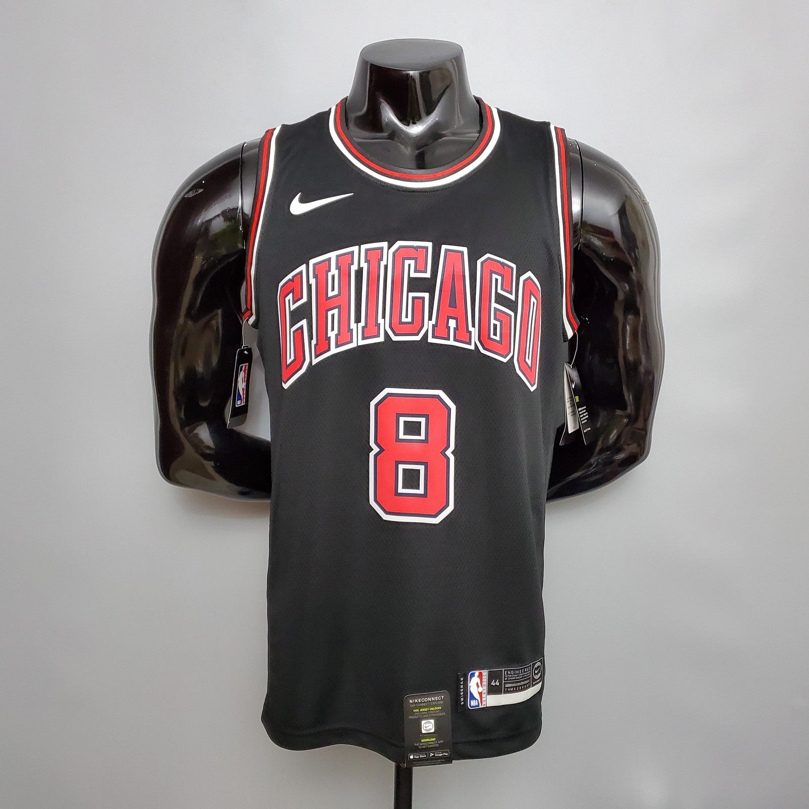 Lavine#8 Chicago Bulls Black Nba Jersey Nike Connect Recognition