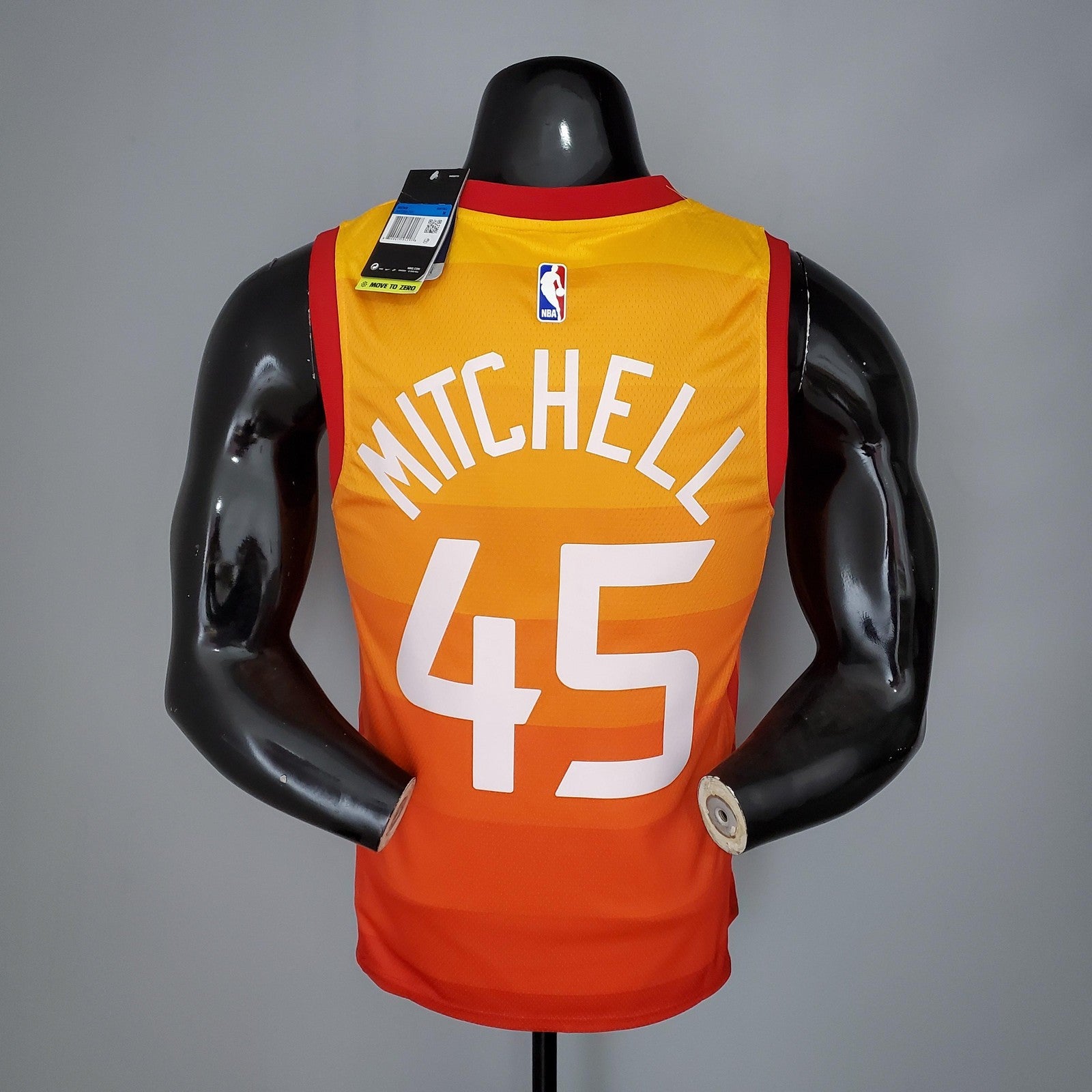 2019 Mitchell#45 Season Jazz Rainbow Gradient Orange Nba Jersey