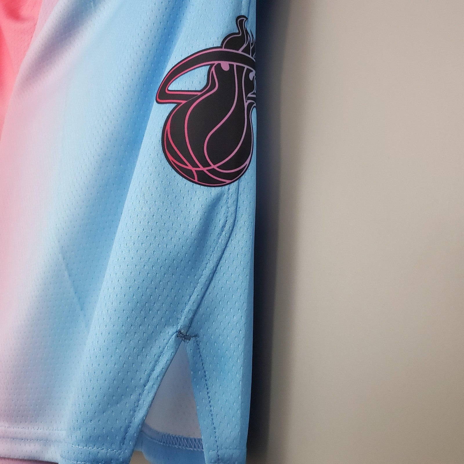 New Miami Heat Shorts City Edition Pink Blue Gradient Color