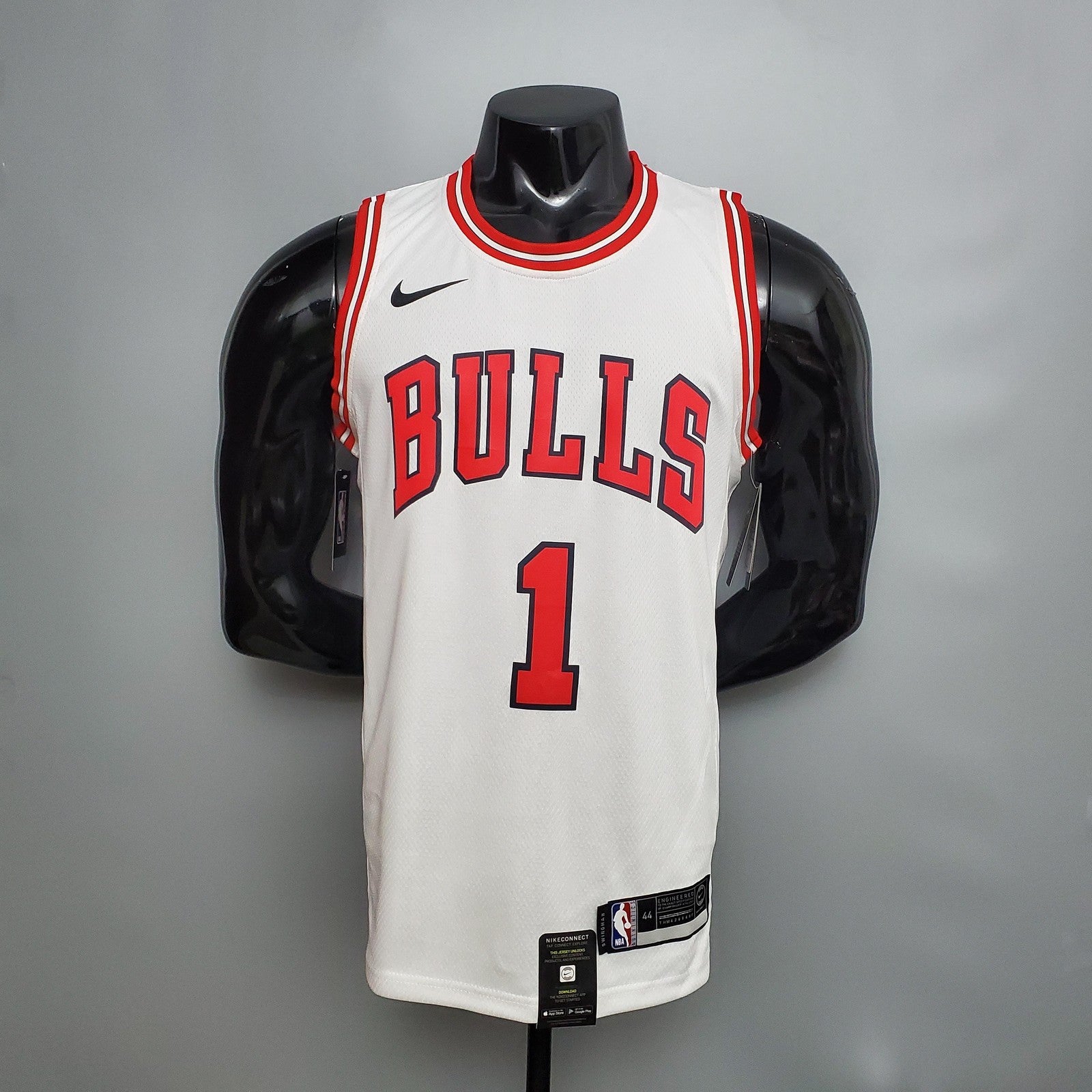 Rose #1 Chicago Bulls White Nba Jersey Nike Connect Recognition