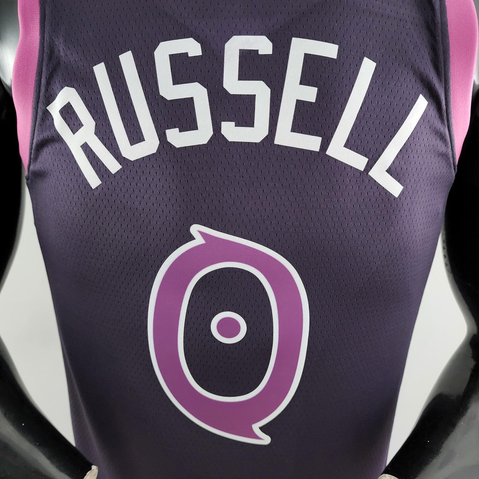 Minnesota Timberwolves Russell#0 Black and Purple Nba Jersey