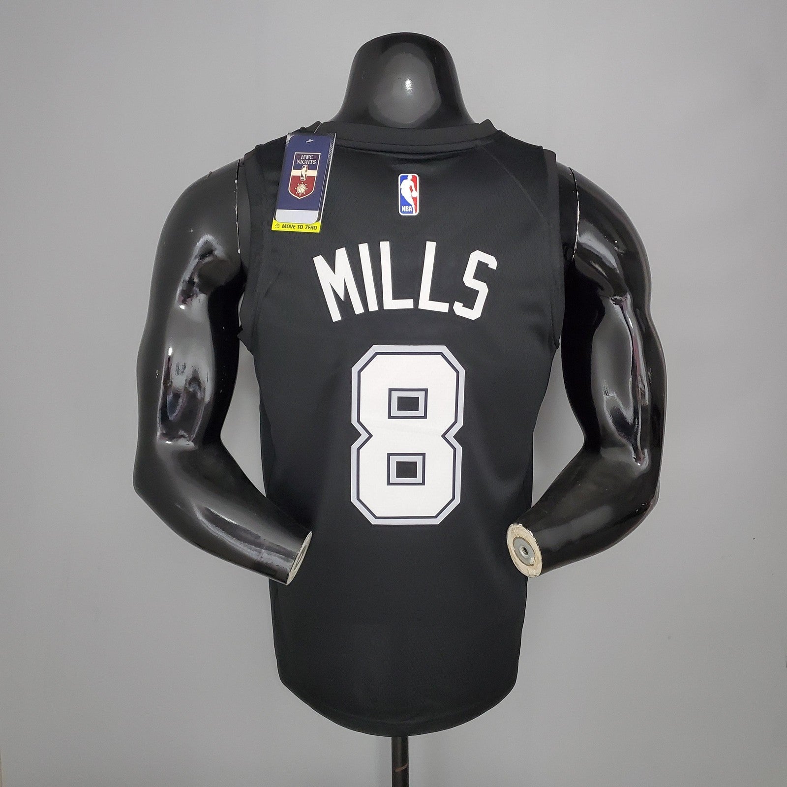 New Mills#8 Season Spurs City Edition Black Nba Jersey