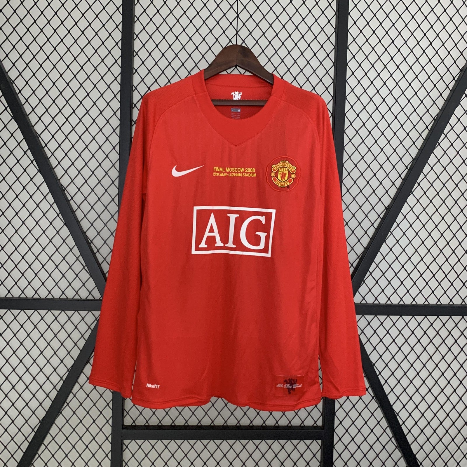 Retro Long Sleeve M U Champions League Version Home