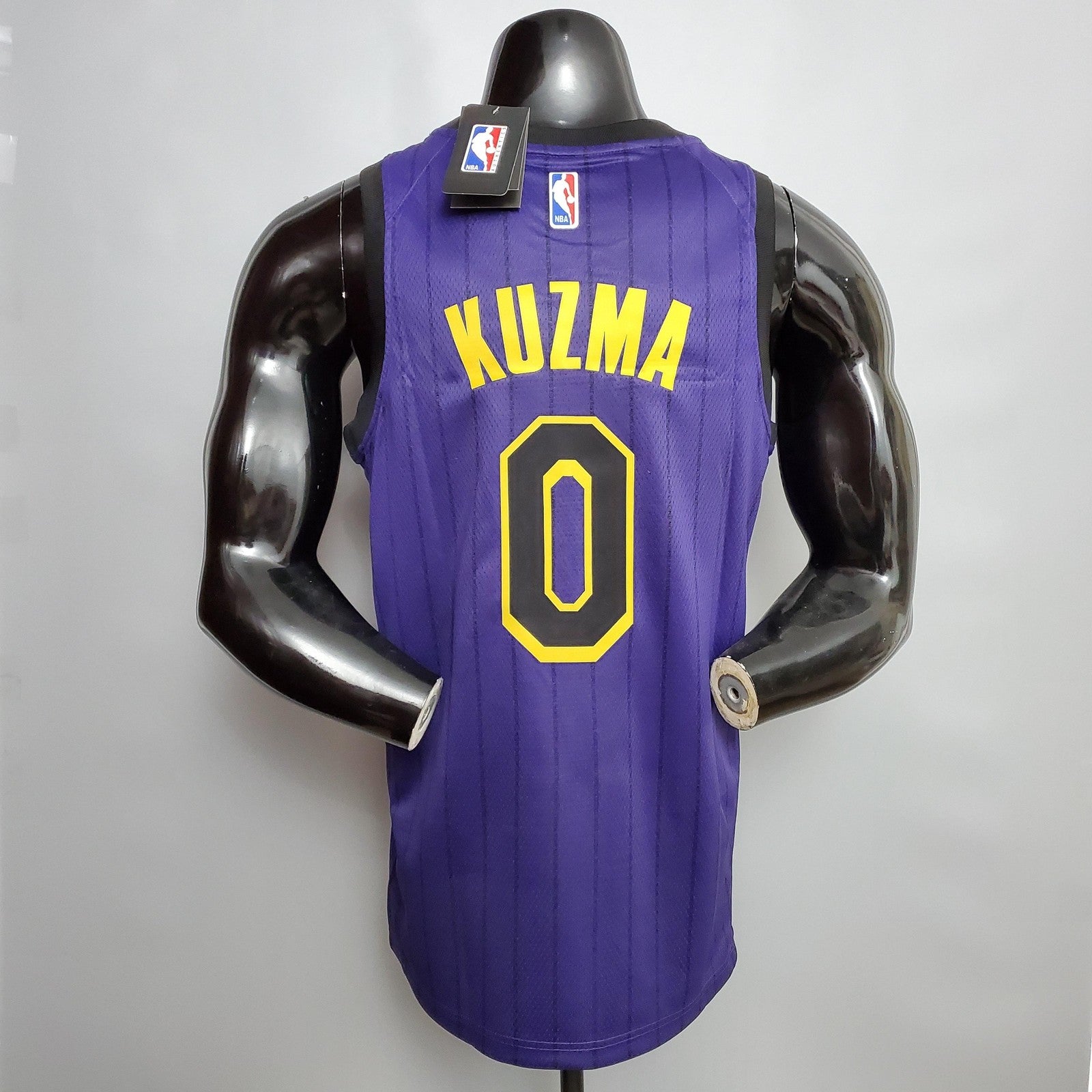 Kuzma #0 Lakers Round Neck Purple Nba Jersey Nike Connect Recognition