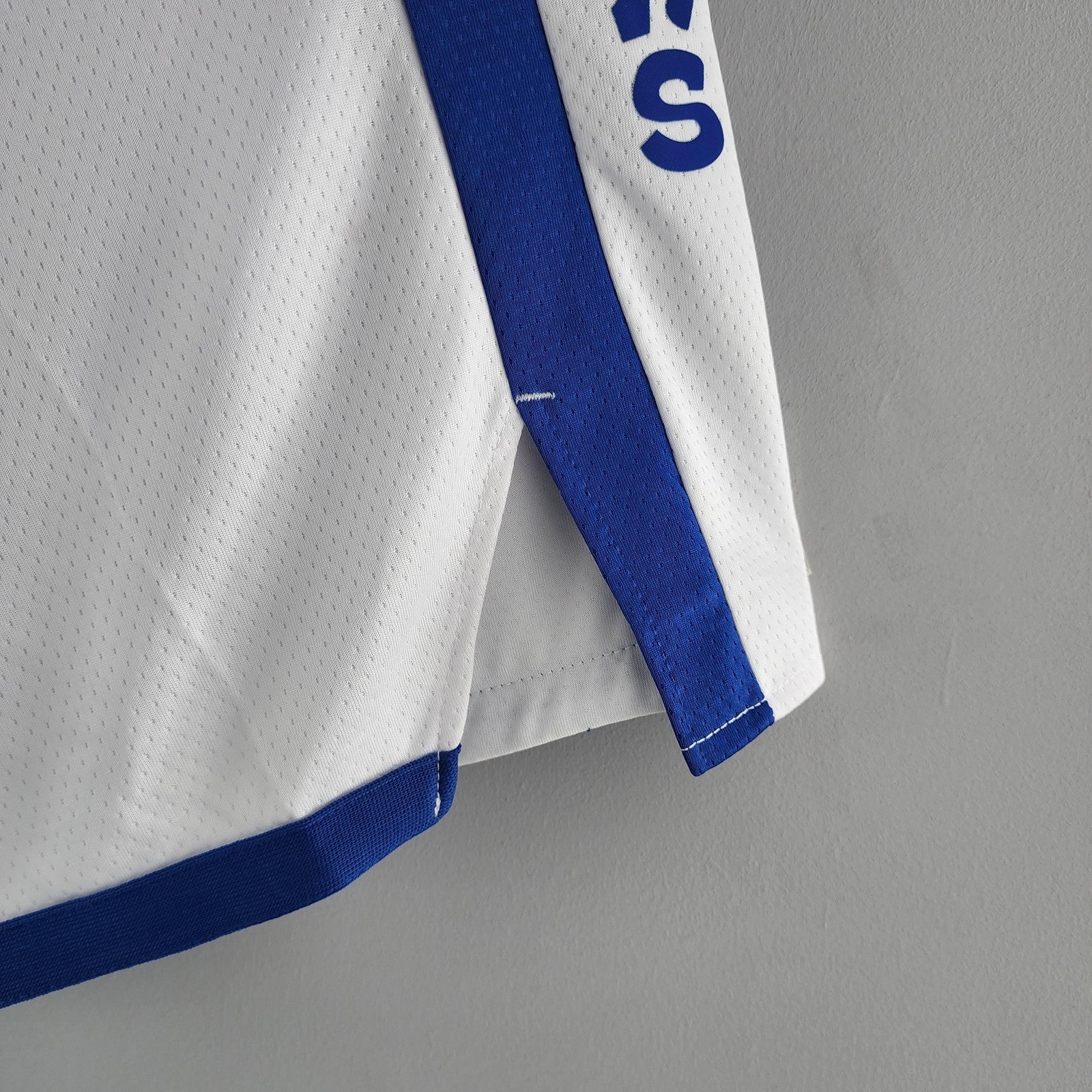 Golden State Warriors Nba Shorts White Blue Trim
