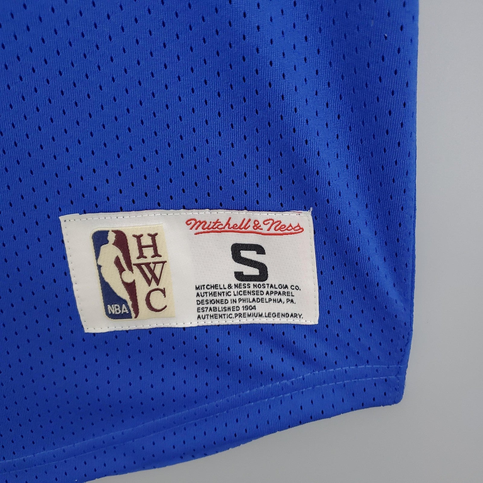 Mitchellness 76ers Blue No 3 Iverson Retro Mesh Short Sleeve