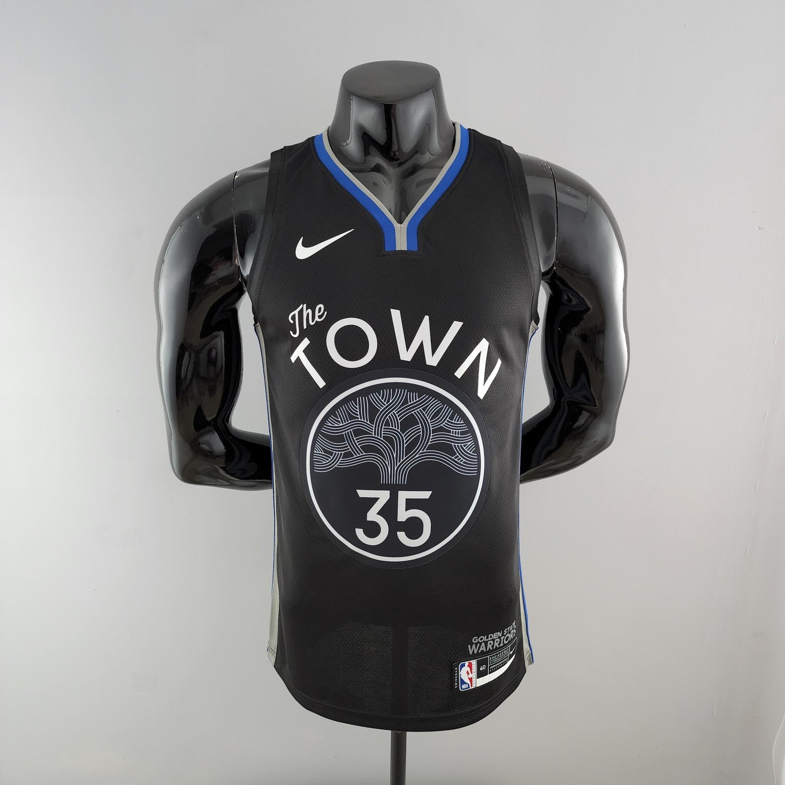 2020 Durant #35 Warriors City Edition Black &amp; Grey Nba Jersey