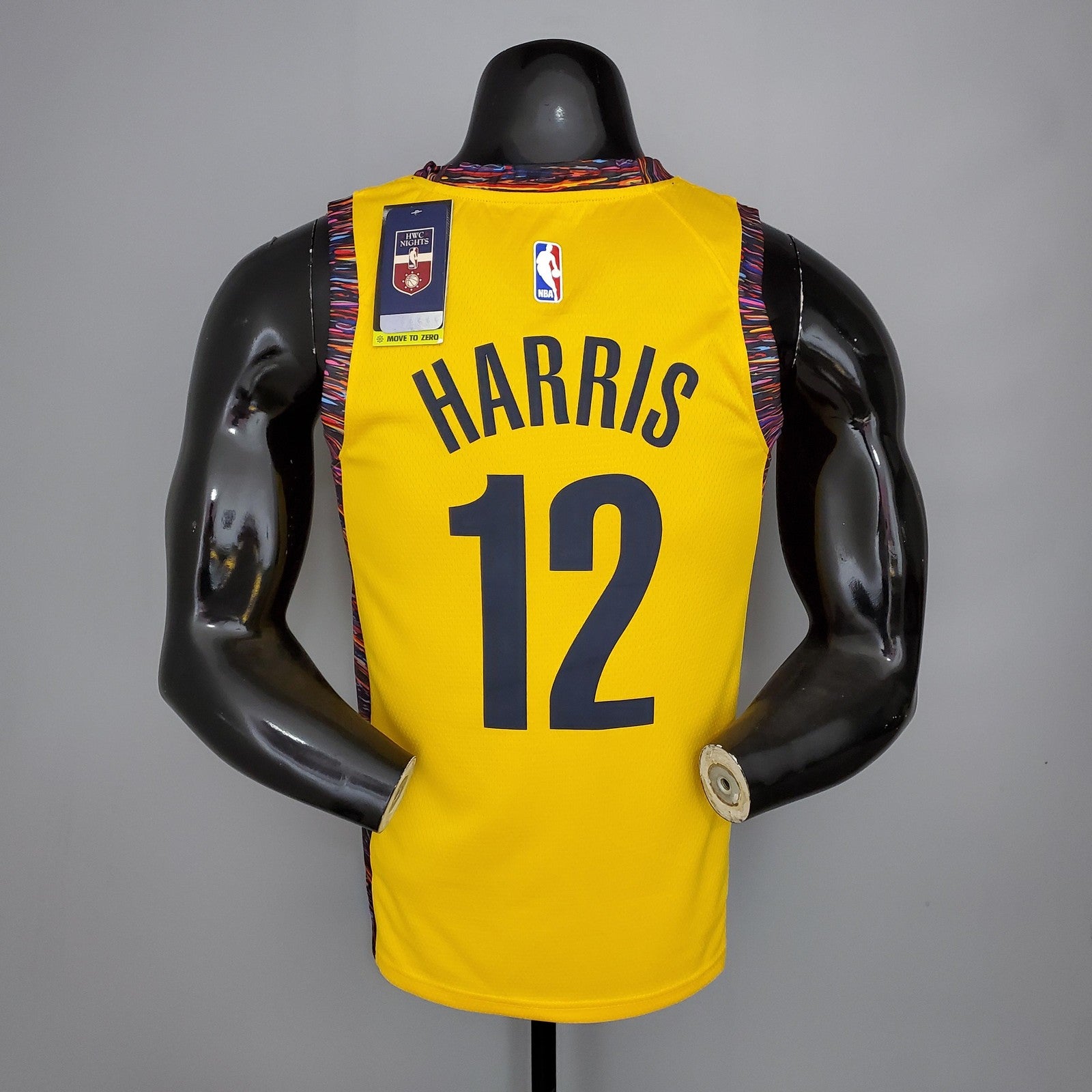 Harris#12 Brooklyn Nets Commemorative Edition Yellow Nba Jersey