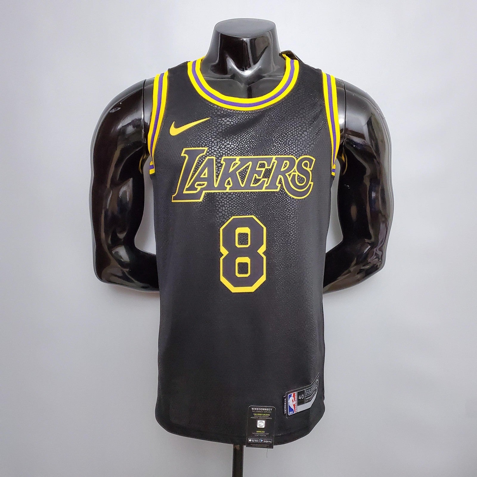 New Bryant #8 Los Angeles Lakers Black Nba Jersey Nike Connect Recognition