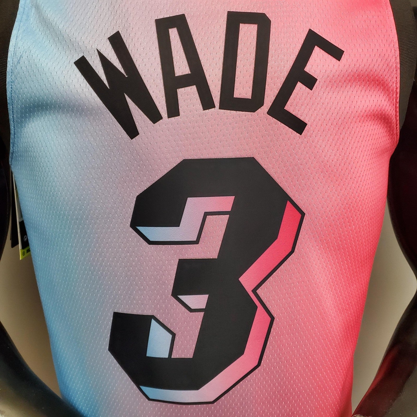 New Miami Heat Wade #3 City Edition Pink Blue Gradient Color (support Customization)