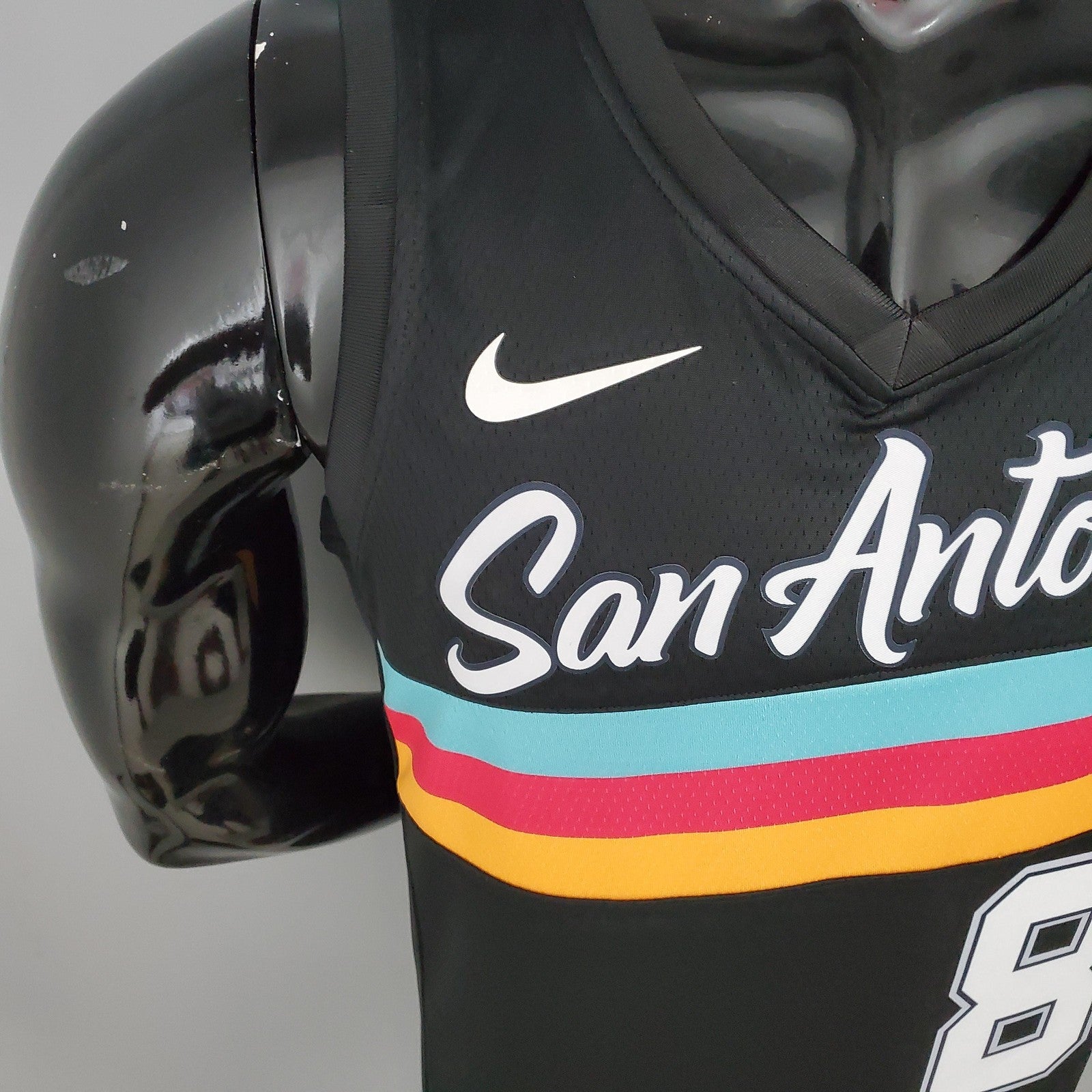 New Mills#8 Season Spurs City Edition Black Nba Jersey