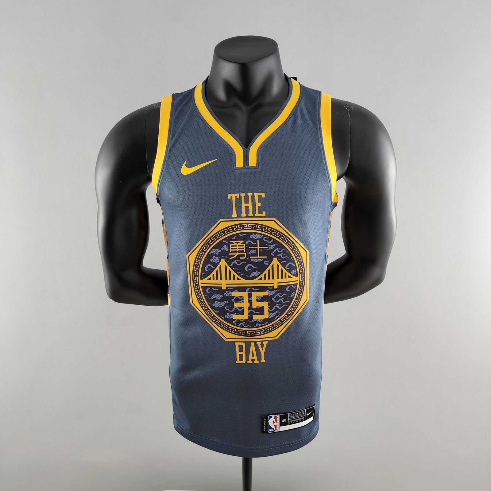 2018 Durant #35 Golden State Warriors Grey Nba Jersey