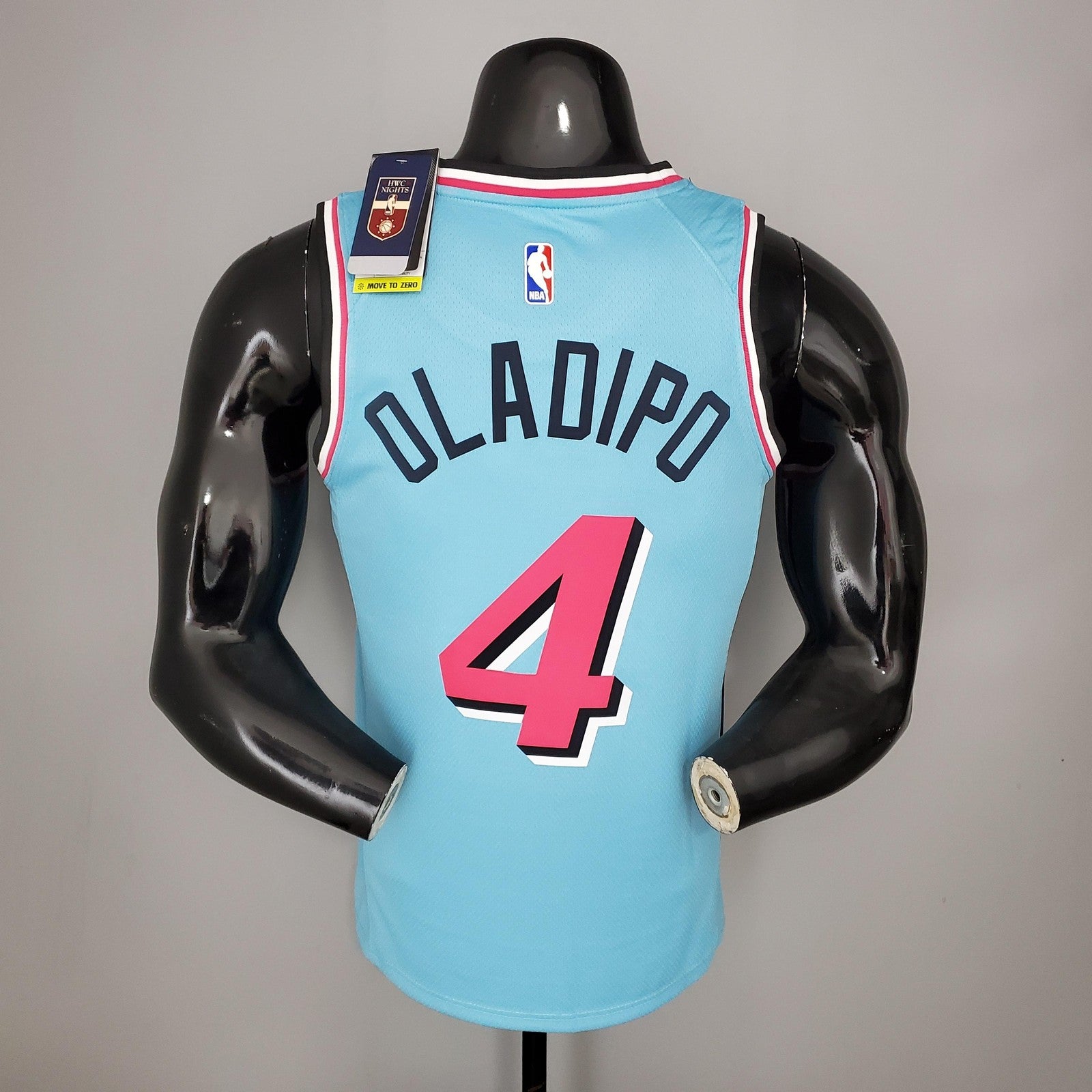 Oladipo#4 Miami Heat V Neck Blue Nba Jersey