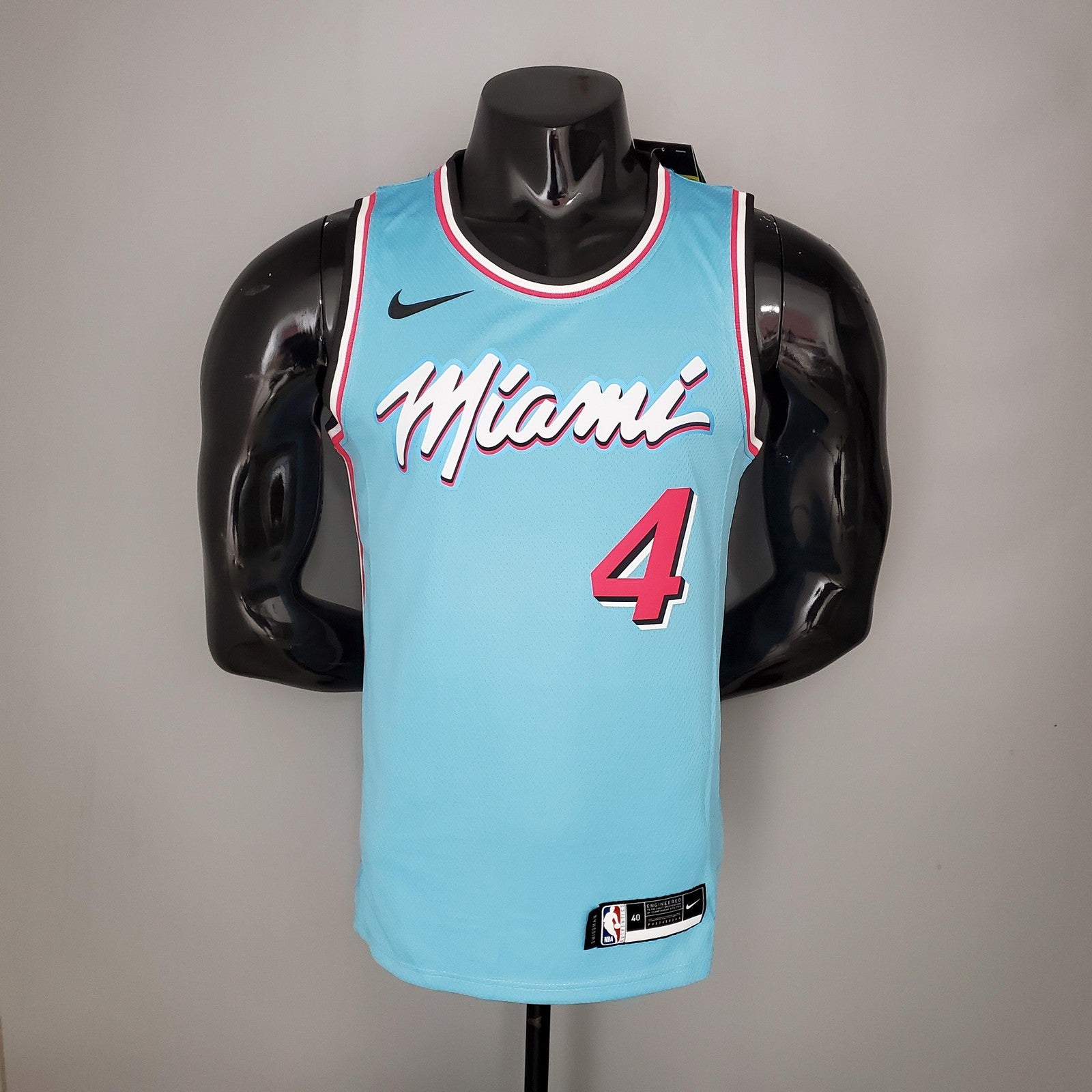 Oladipo#4 Miami Heat V Neck Blue Nba Jersey